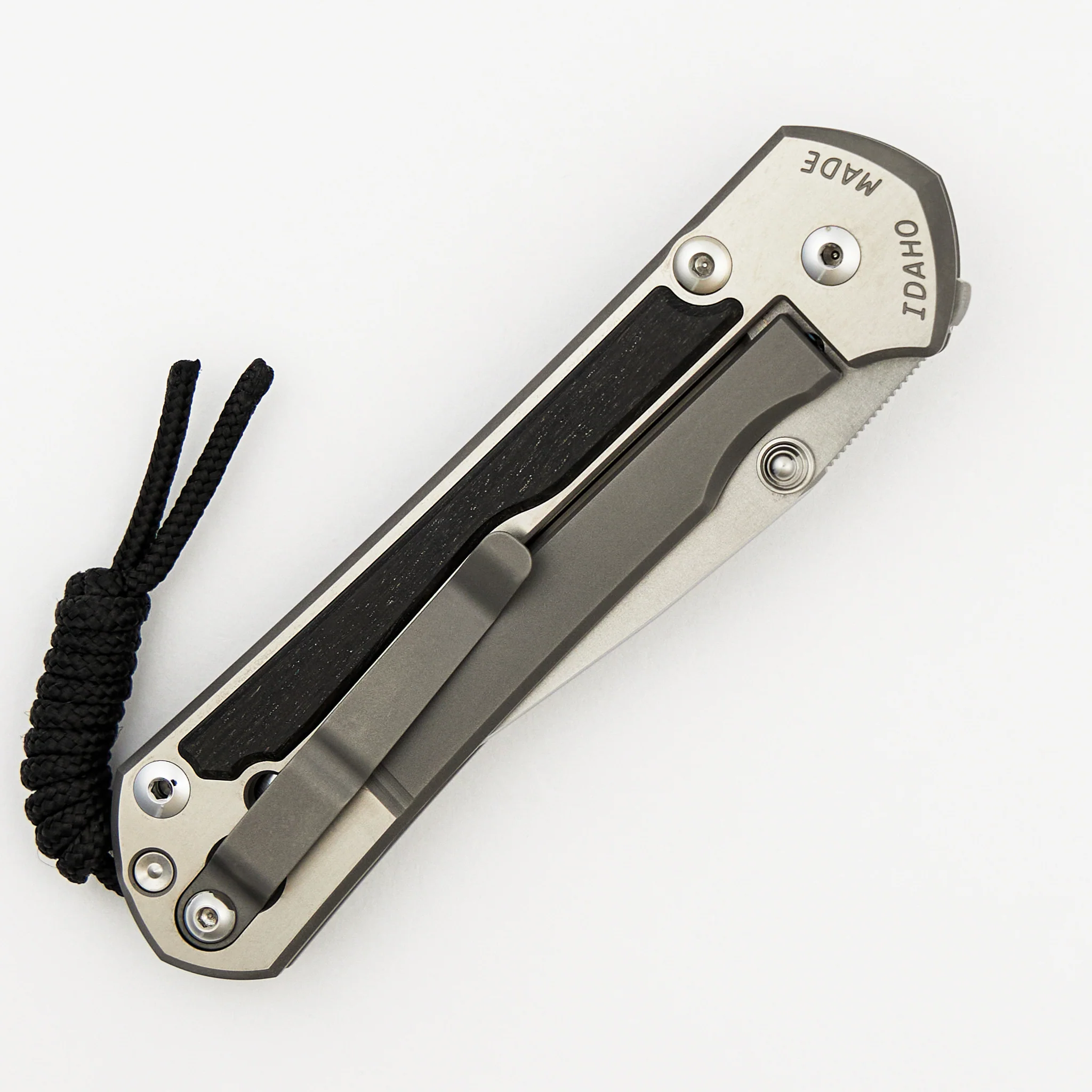 Large Sebenza 31 - Bog Oak Inlay - Polished Drop Point CPM MagnaCut Blade - Silver Double Thumb Lugs - Image 18