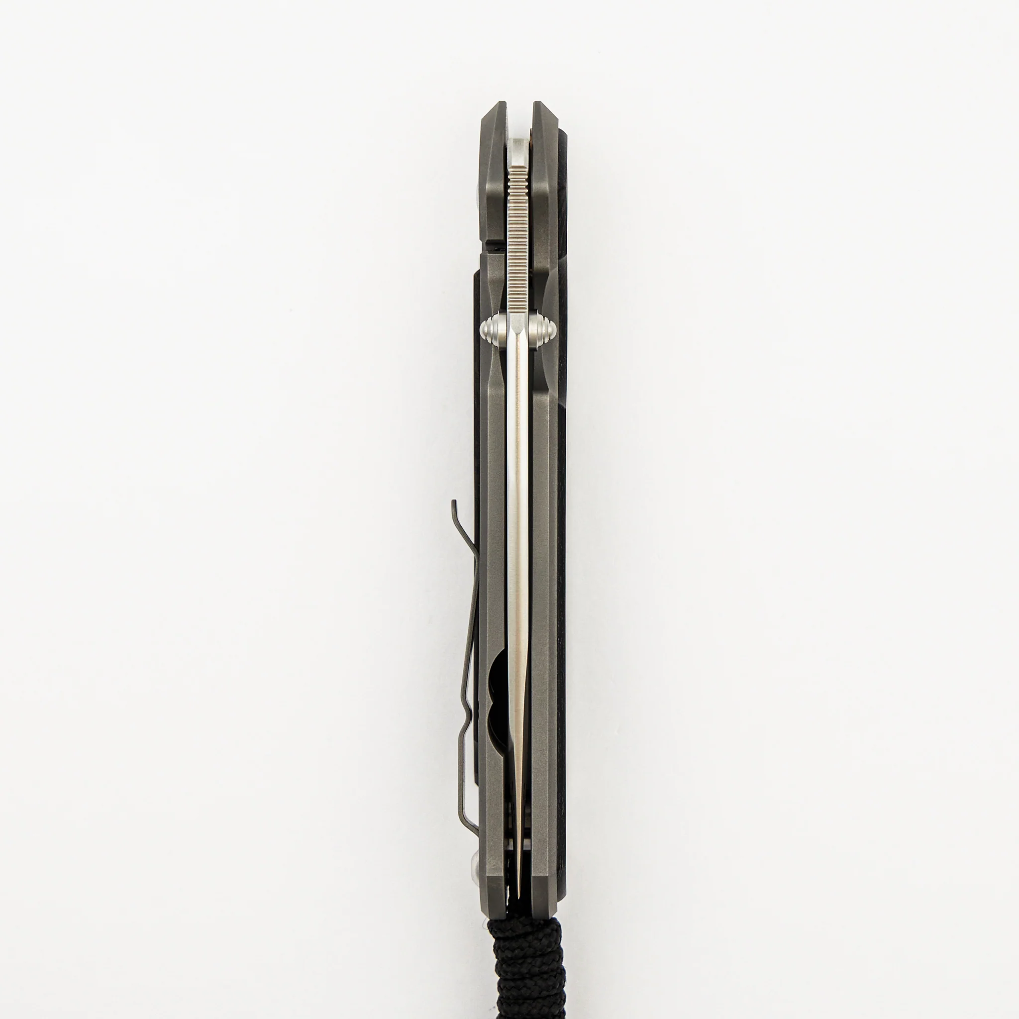 Large Sebenza 31 - Bog Oak Inlay - Polished Drop Point CPM MagnaCut Blade - Silver Double Thumb Lugs - Image 19