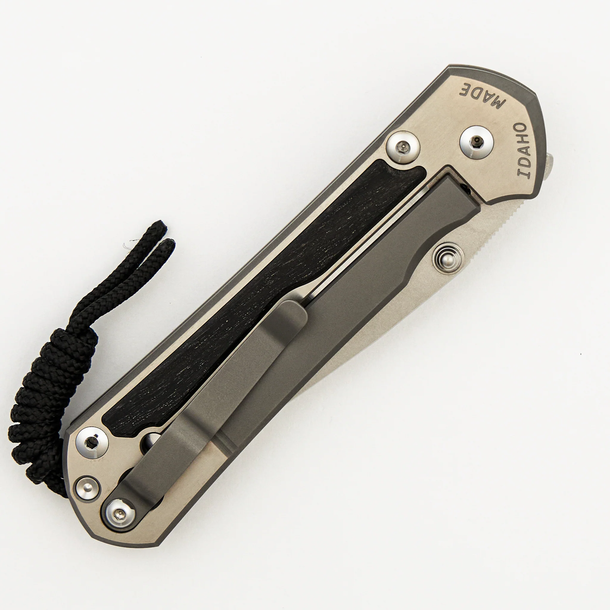 Large Sebenza 31 - Bog Oak Inlay - Polished Drop Point CPM MagnaCut Blade - Silver Double Thumb Lugs - Image 25
