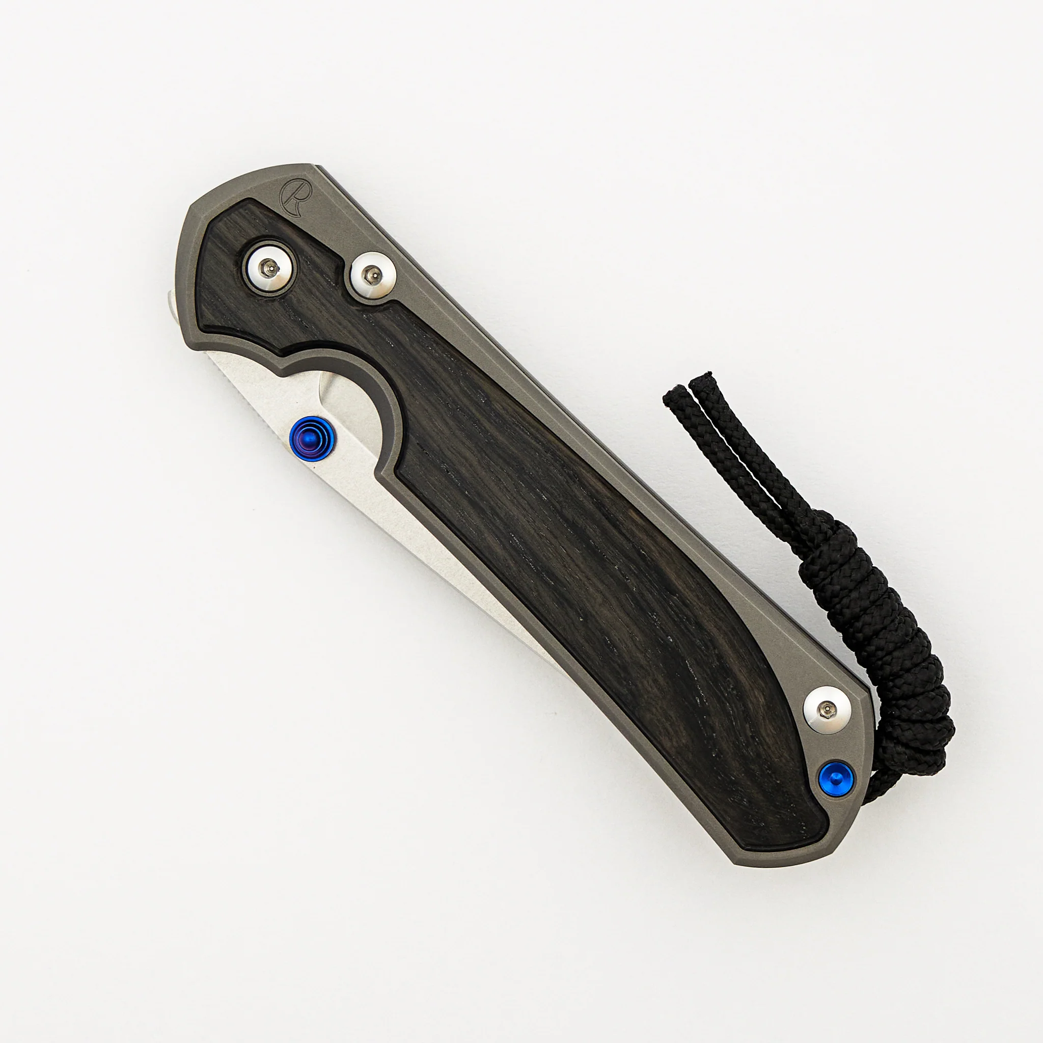 Large Sebenza 31 - Bog Oak Inlay - Tanto CPM MagnaCut Blade - Blue Double Thumb Lugs - Image 31