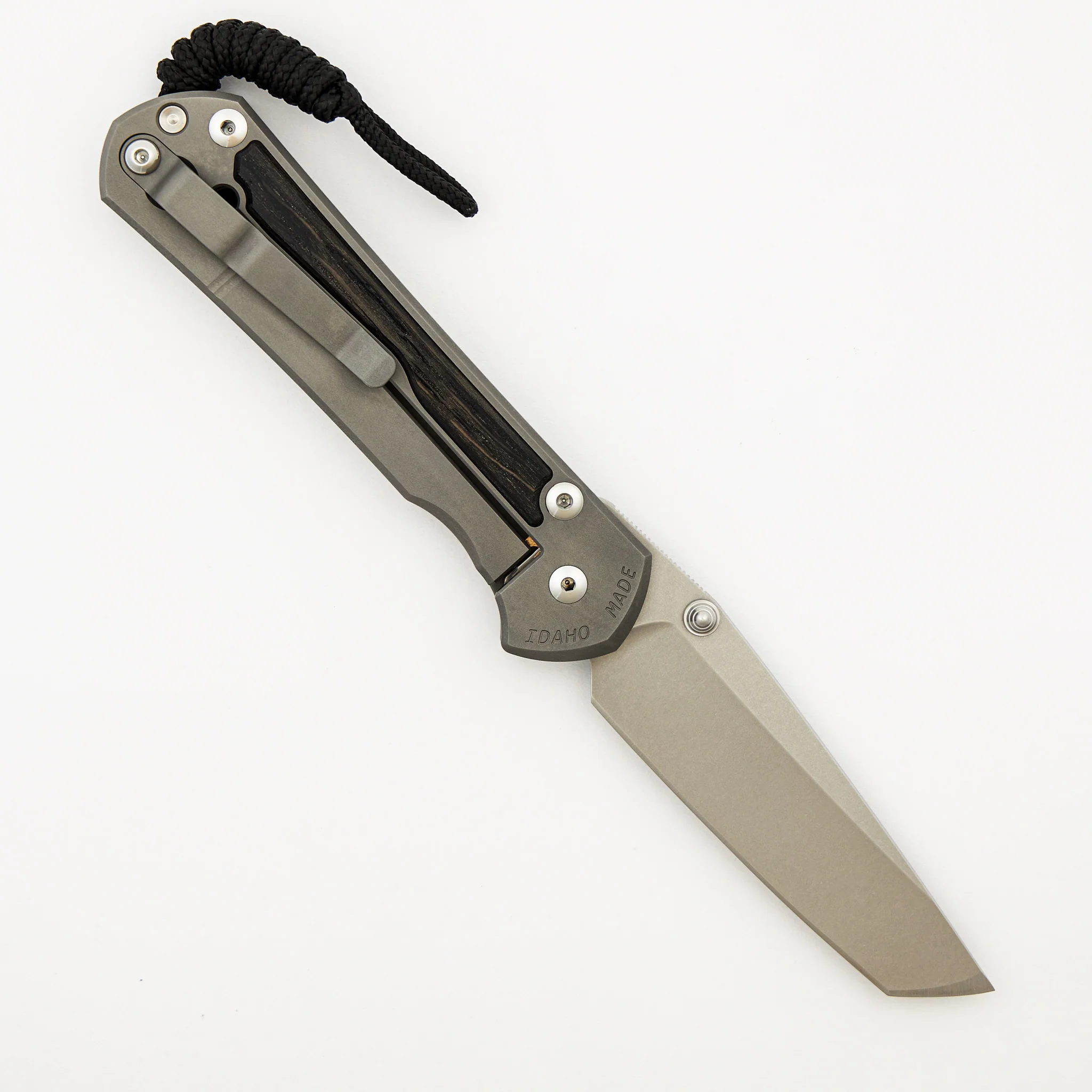 Large Sebenza 31 - Bog Oak Inlay - Tanto CPM MagnaCut Blade - Silver Double Thumb Lugs - Image 2
