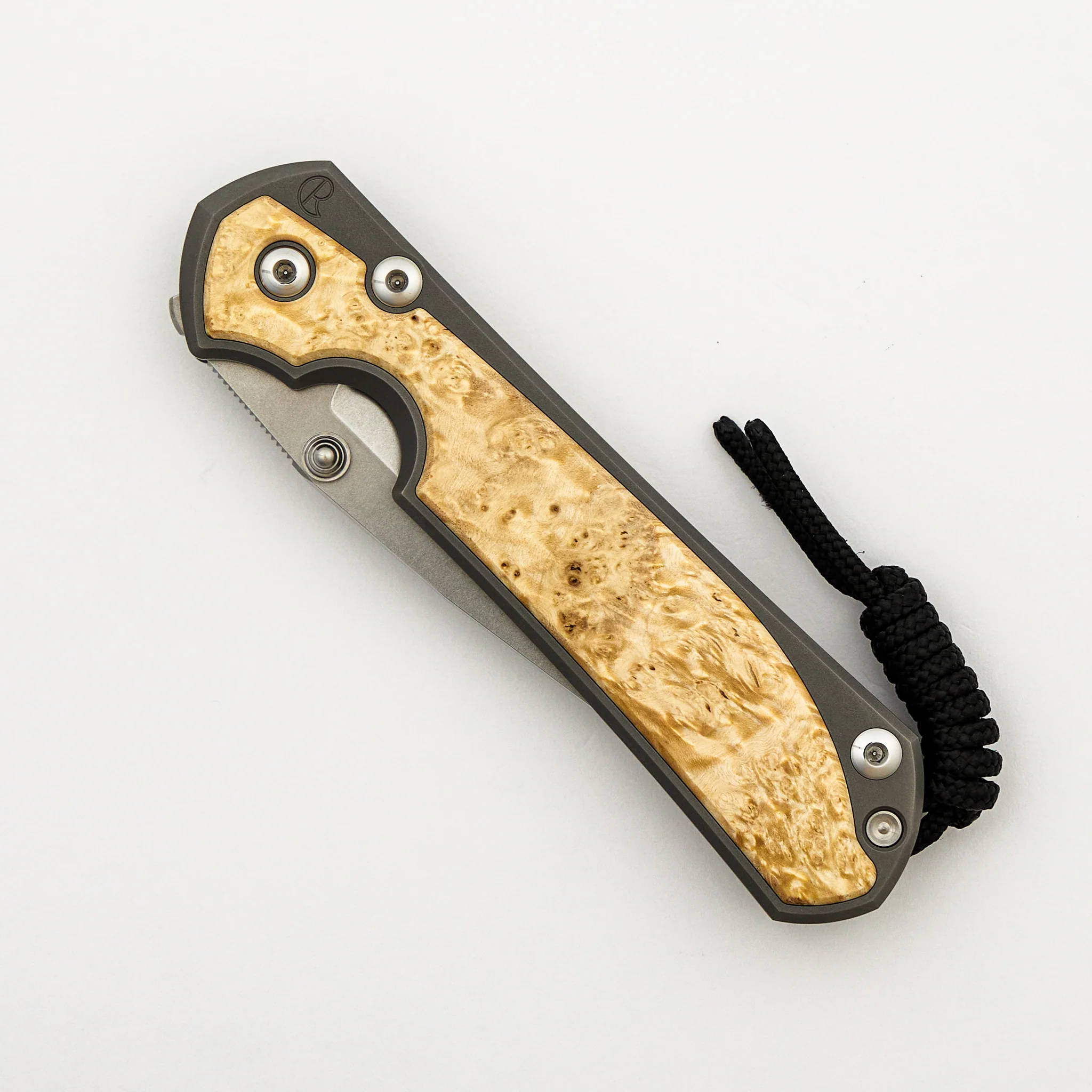 Large Sebenza 31 - Box Elder Inlay - Drop Point CPM MagnaCut Blade - MIM Clip - Silver Double Thumb Lugs - Image 17