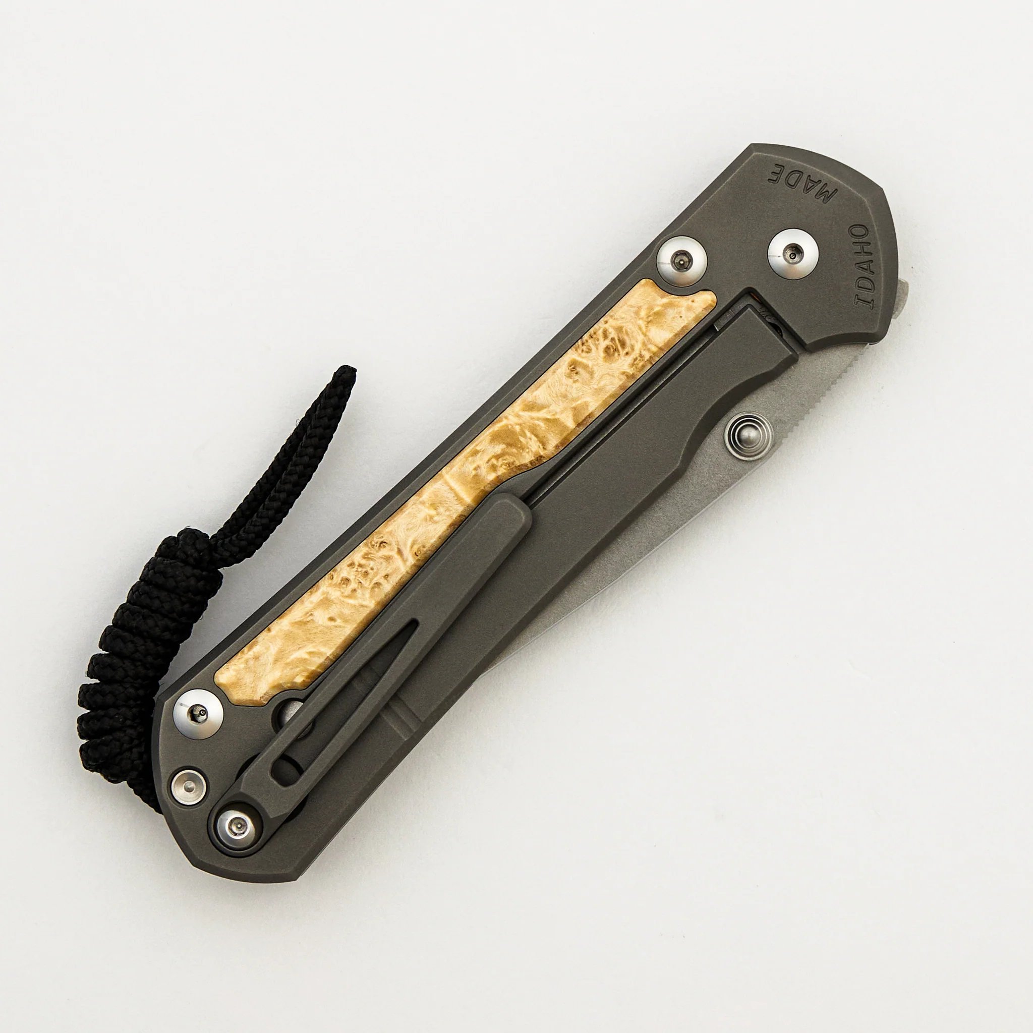 Large Sebenza 31 - Box Elder Inlay - Drop Point CPM MagnaCut Blade - MIM Clip - Silver Double Thumb Lugs - Image 25