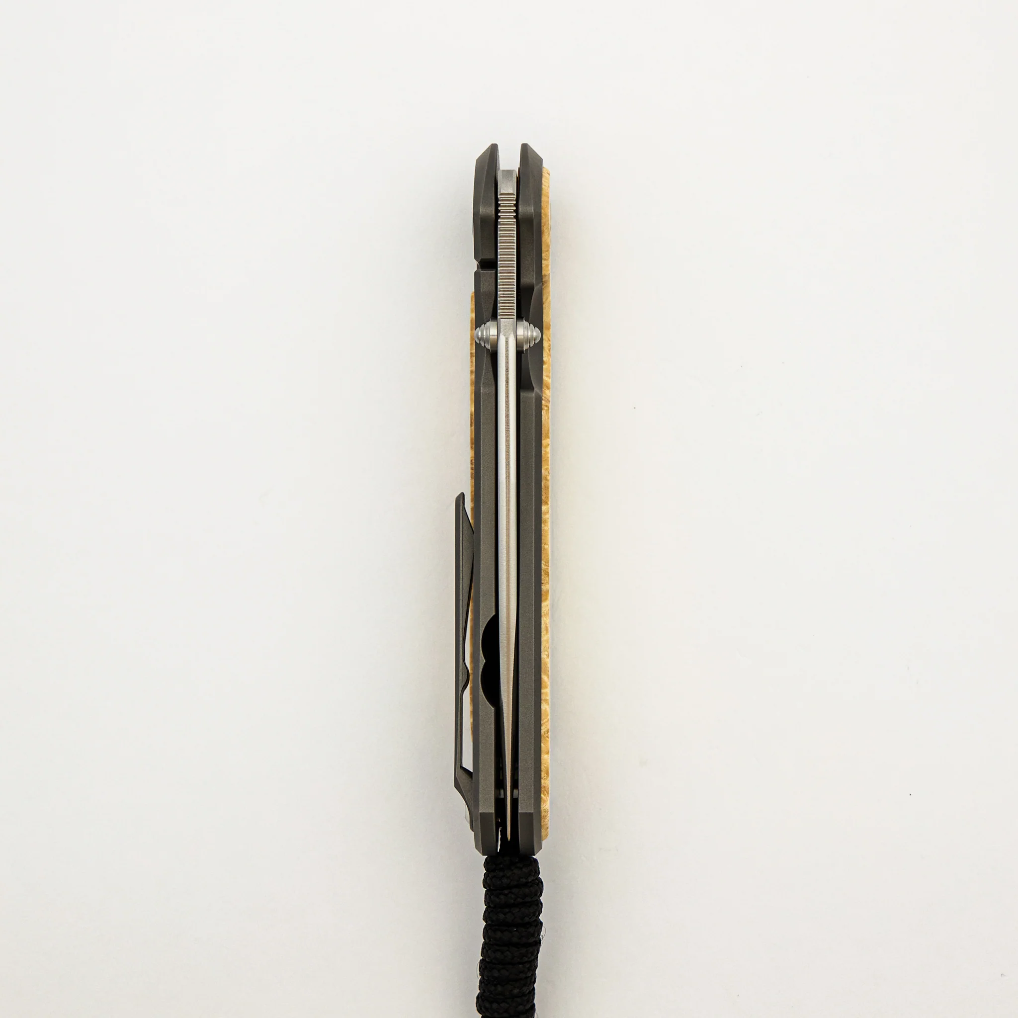 Large Sebenza 31 - Box Elder Inlay - Drop Point CPM MagnaCut Blade - MIM Clip - Silver Double Thumb Lugs - Image 26