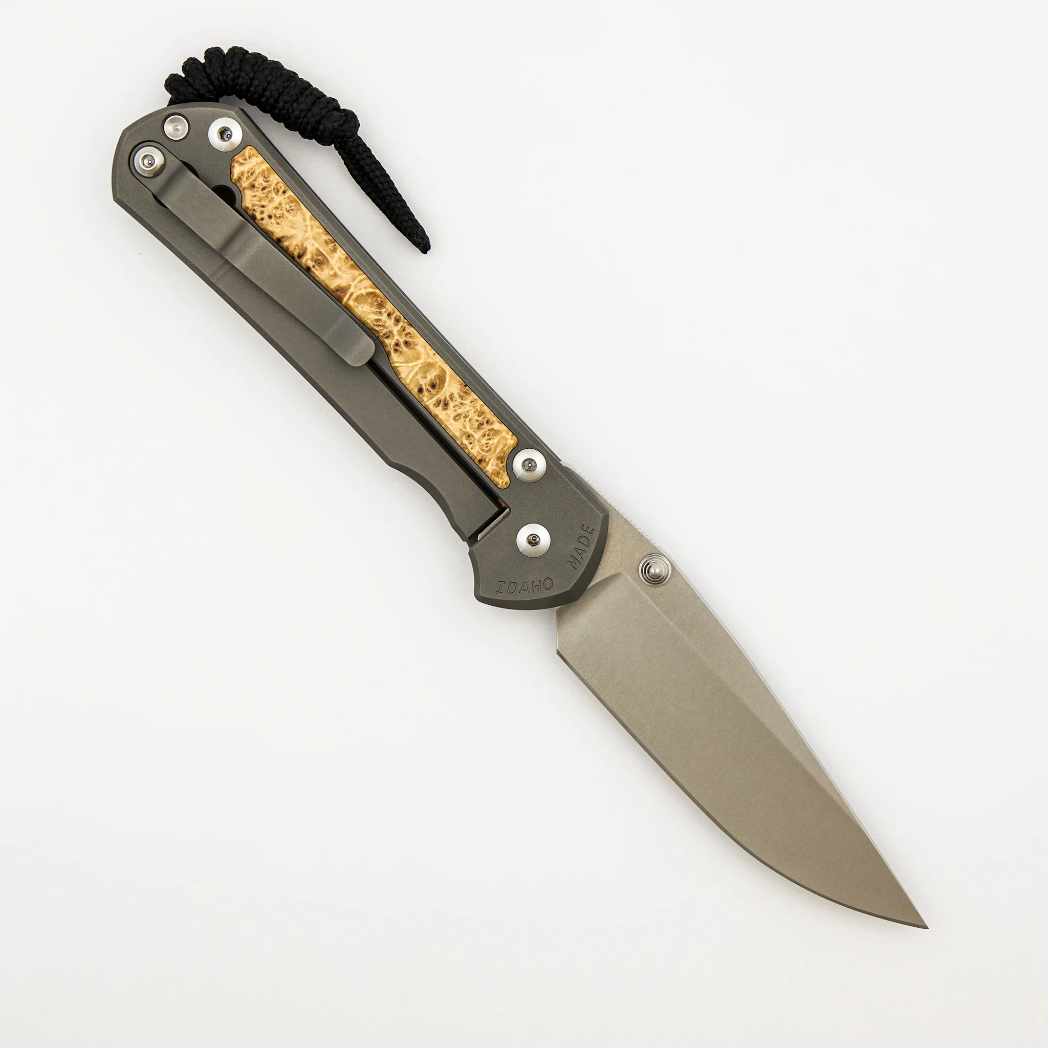 Large Sebenza 31 - Box Elder Inlay - Drop Point CPM MagnaCut Blade - Silver Double Thumb Lugs - Image 17