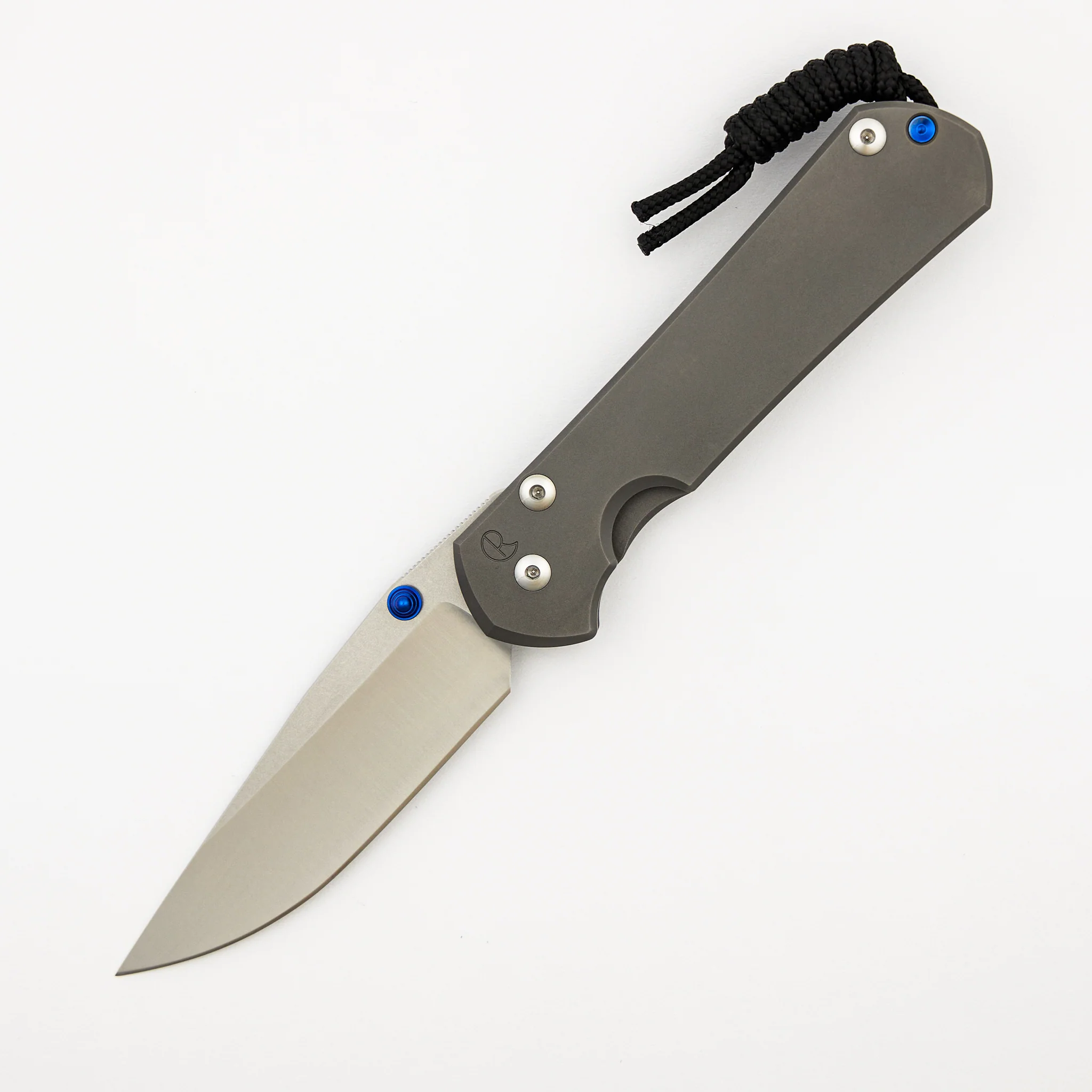 Large Sebenza 31 - Drop Point Polished CPM MagnaCut Blade - Glass Blasted - Blue Single Thumb Lug