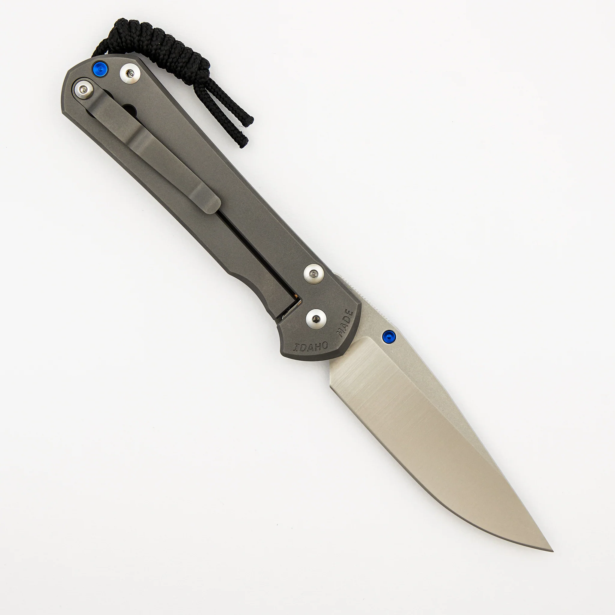 Large Sebenza 31 - Drop Point Polished CPM MagnaCut Blade - Glass Blasted - Blue Single Thumb Lug - Image 2
