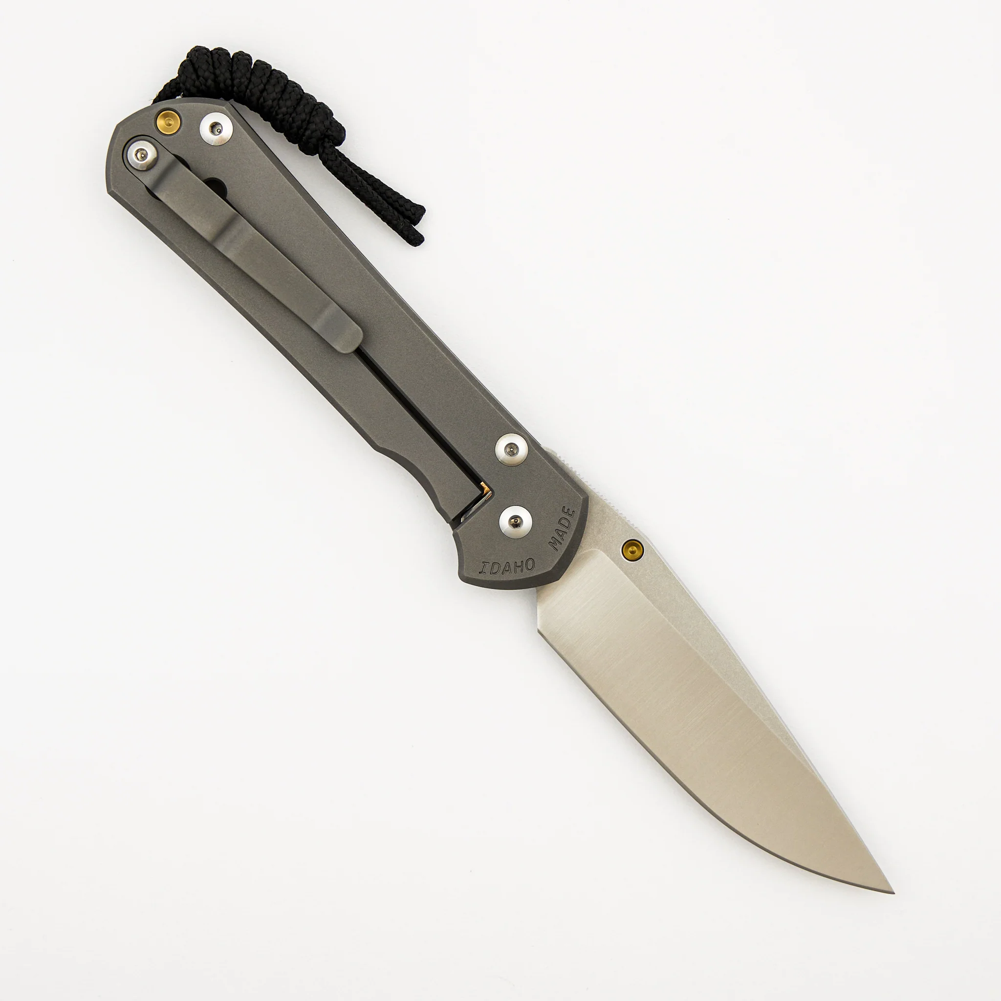Large Sebenza 31 - Drop Point Polished CPM MagnaCut Blade - Glass Blasted - Gold Single Thumb Lug - Image 2