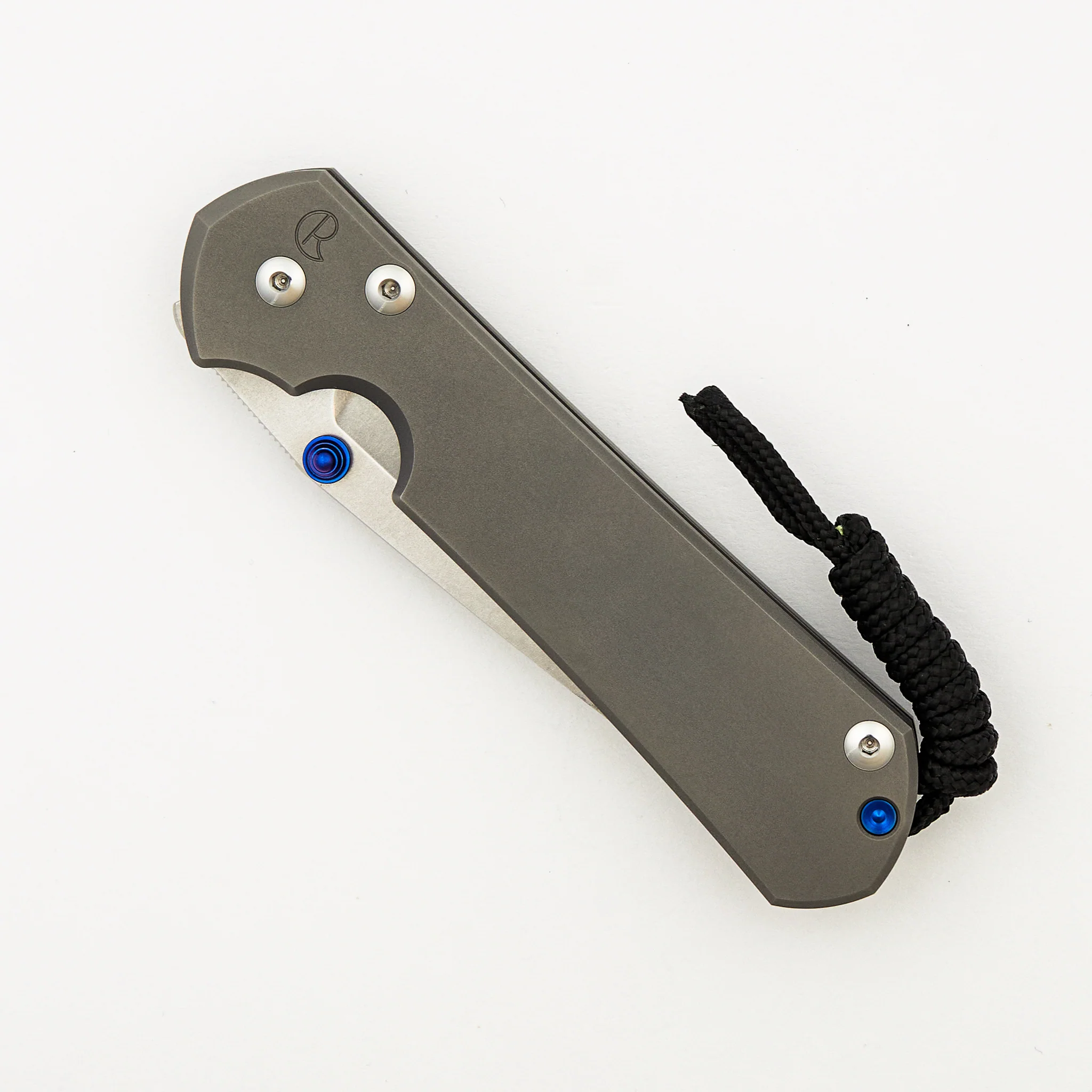 Large Sebenza 31 - Glass Blasted - Tanto CPM MagnaCut Blade - Blue Double Thumb Lugs - Image 3