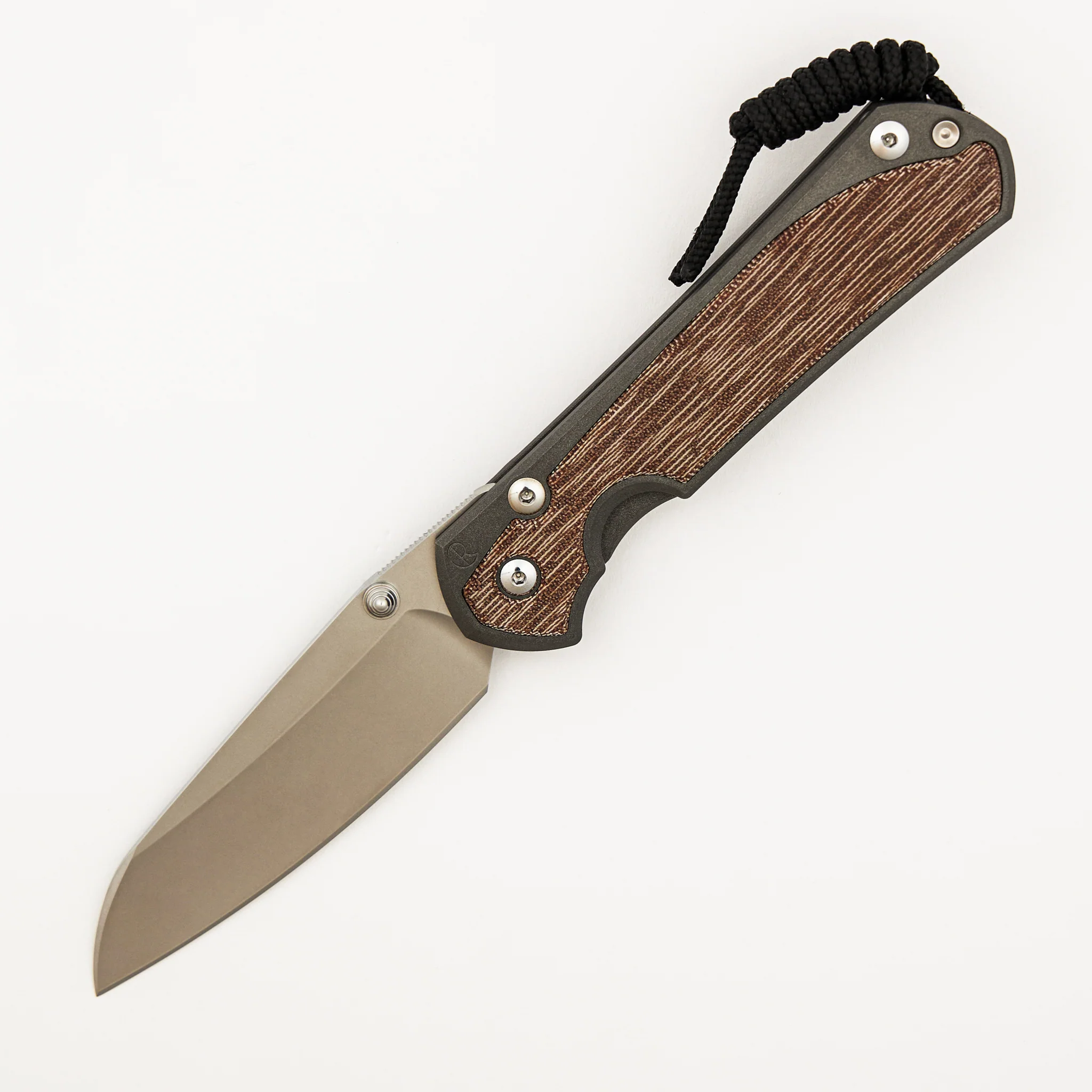 Large Sebenza 31 - Insingo CPM MagnaCut Blade - Natural Canvas Micarta Inlays - Silver Single Thumb Lug