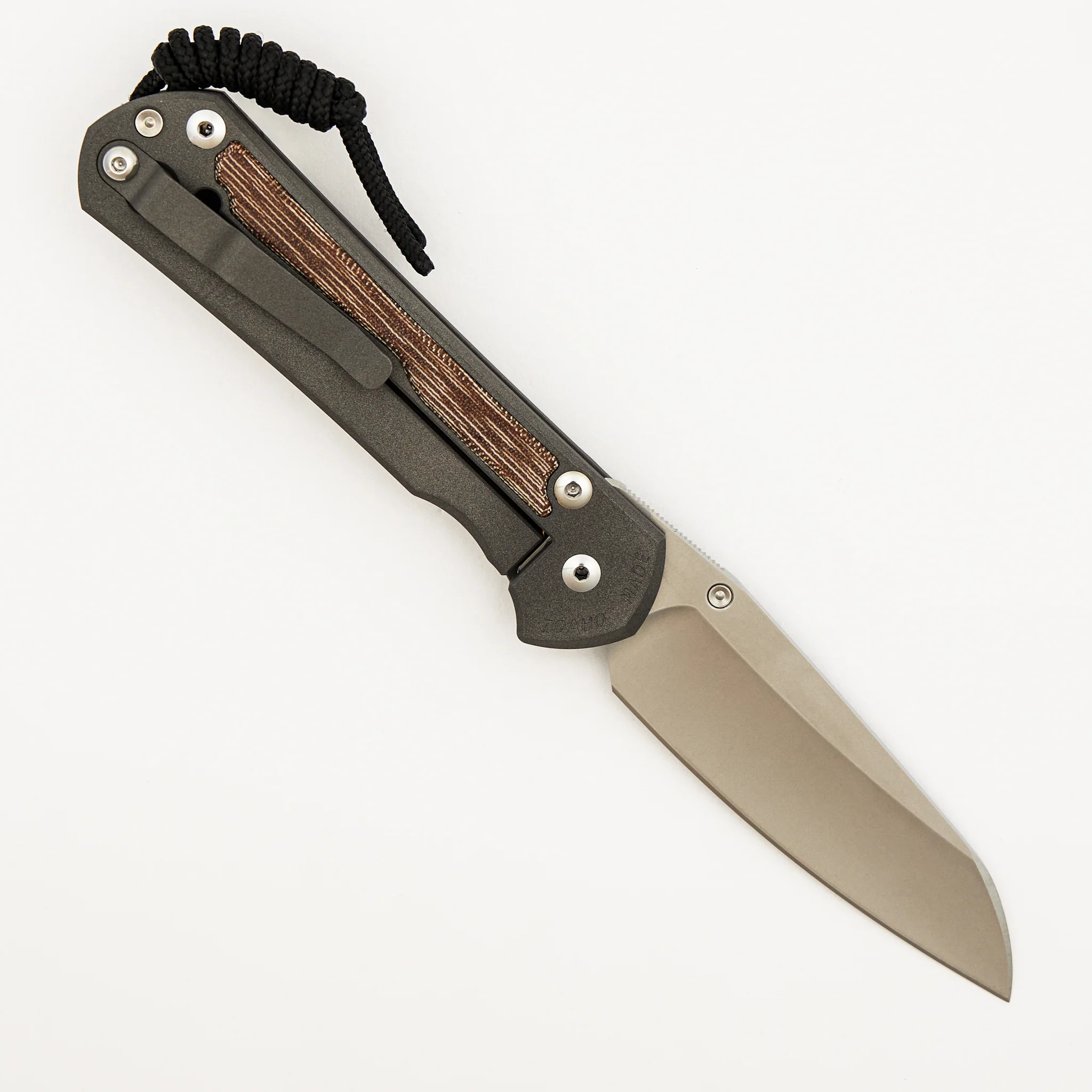Large Sebenza 31 - Insingo CPM MagnaCut Blade - Natural Canvas Micarta Inlays - Silver Single Thumb Lug - Image 2