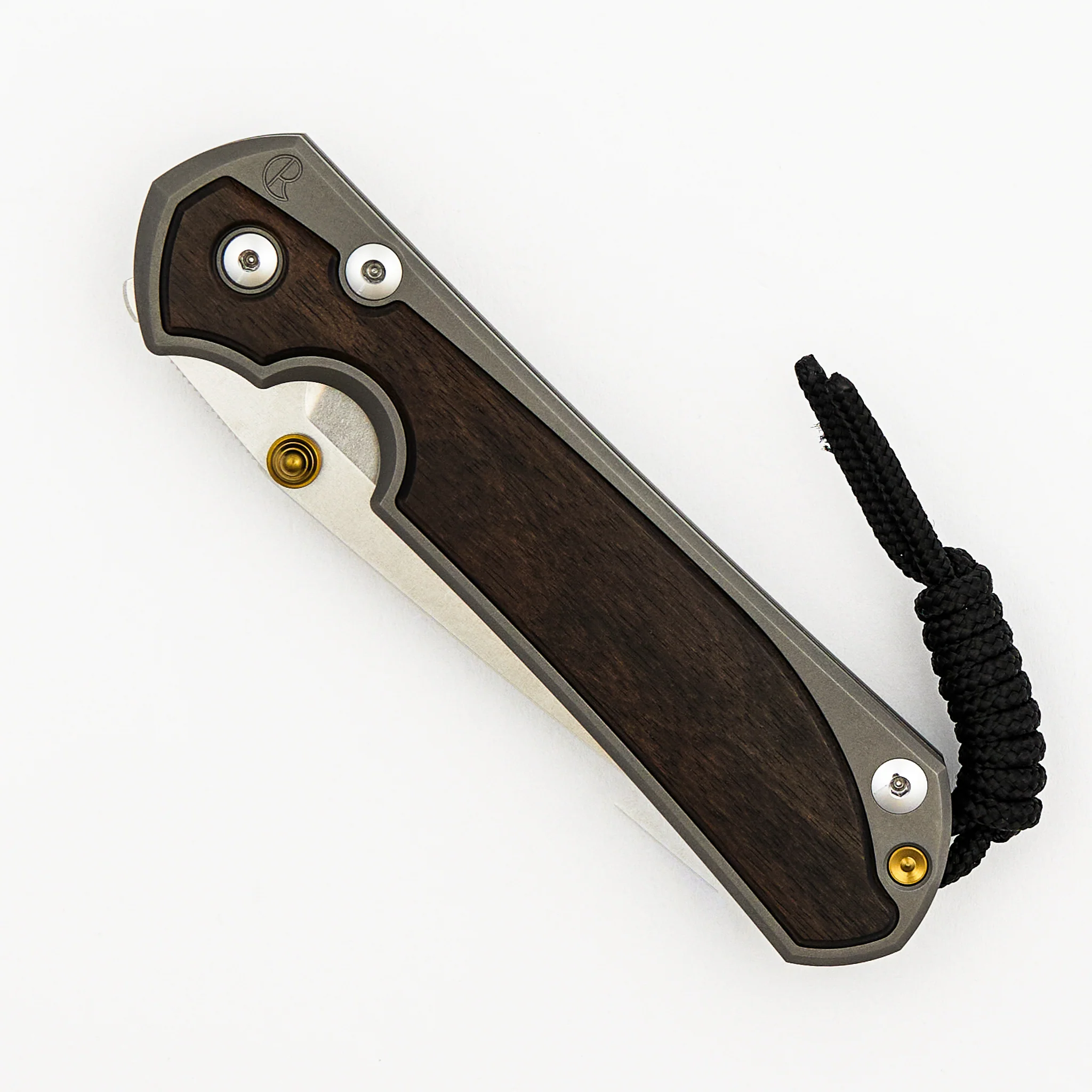 Large Sebenza 31 - Macassar Ebony Inlay - Tanto CPM MagnaCut Blade - Gold Single Thumb Lug - Image 10