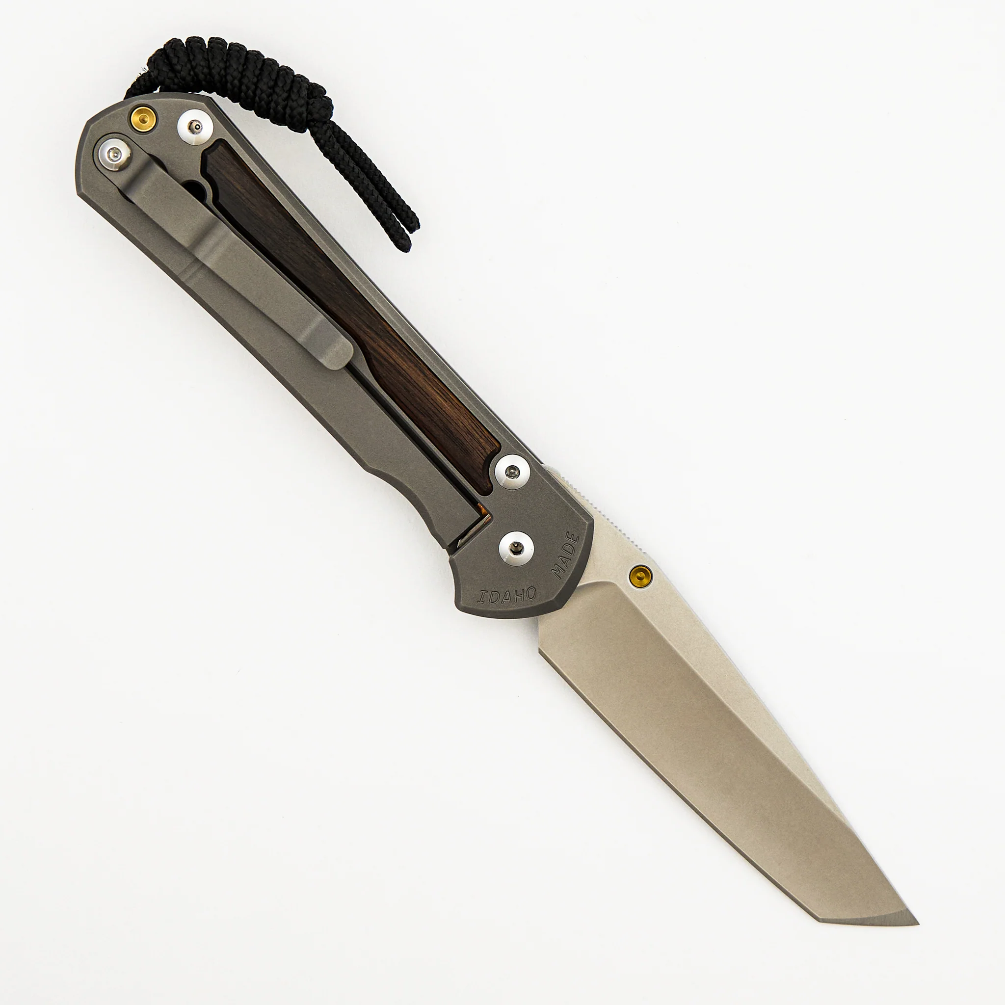 Large Sebenza 31 - Macassar Ebony Inlay - Tanto CPM MagnaCut Blade - Gold Single Thumb Lug - Image 23