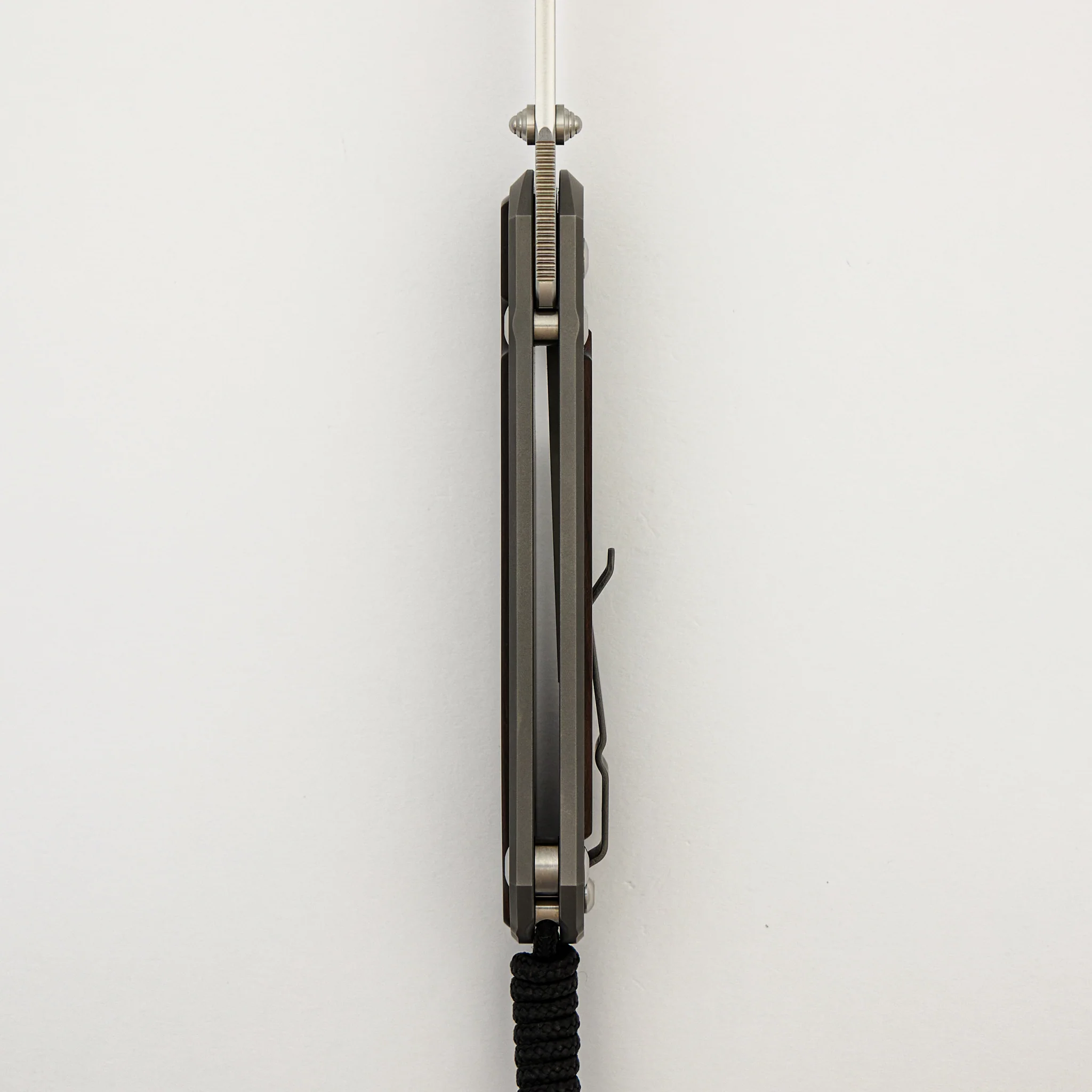 Large Sebenza 31 - Macassar Ebony Inlay - Tanto CPM MagnaCut Blade - Silver Double Thumb Lugs - Image 21