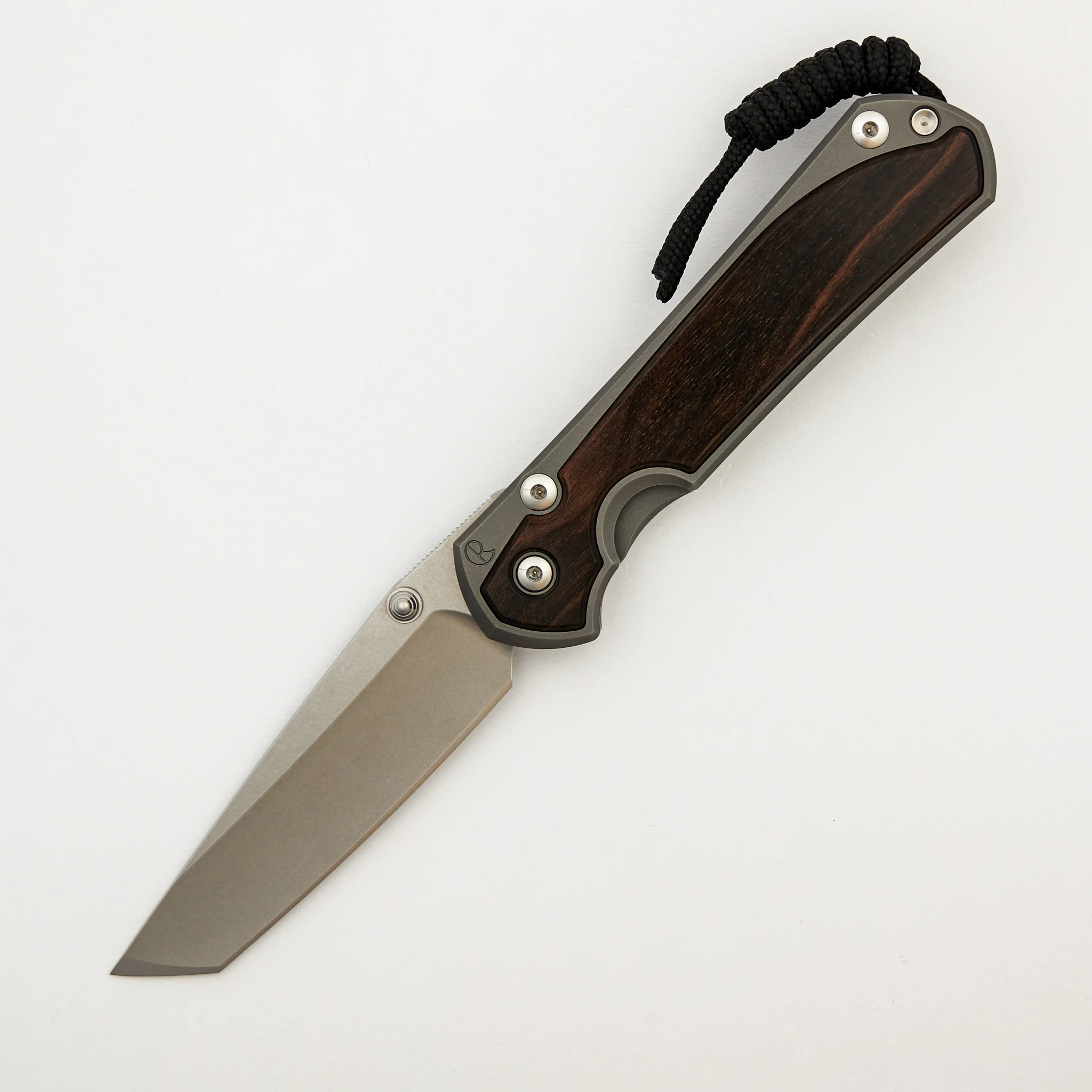 Large Sebenza 31 - Macassar Ebony Inlay - Tanto CPM MagnaCut Blade - Silver Double Thumb Lugs - Image 22