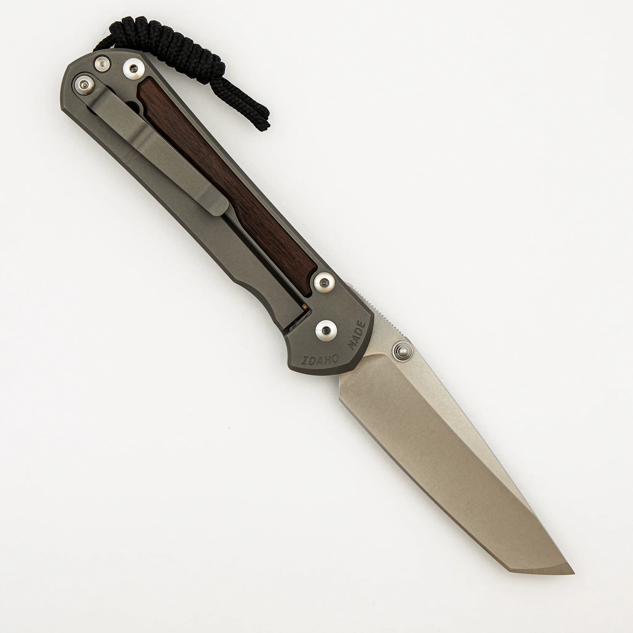 Large Sebenza 31 - Macassar Ebony Inlay - Tanto CPM MagnaCut Blade - Silver Double Thumb Lugs - Image 30