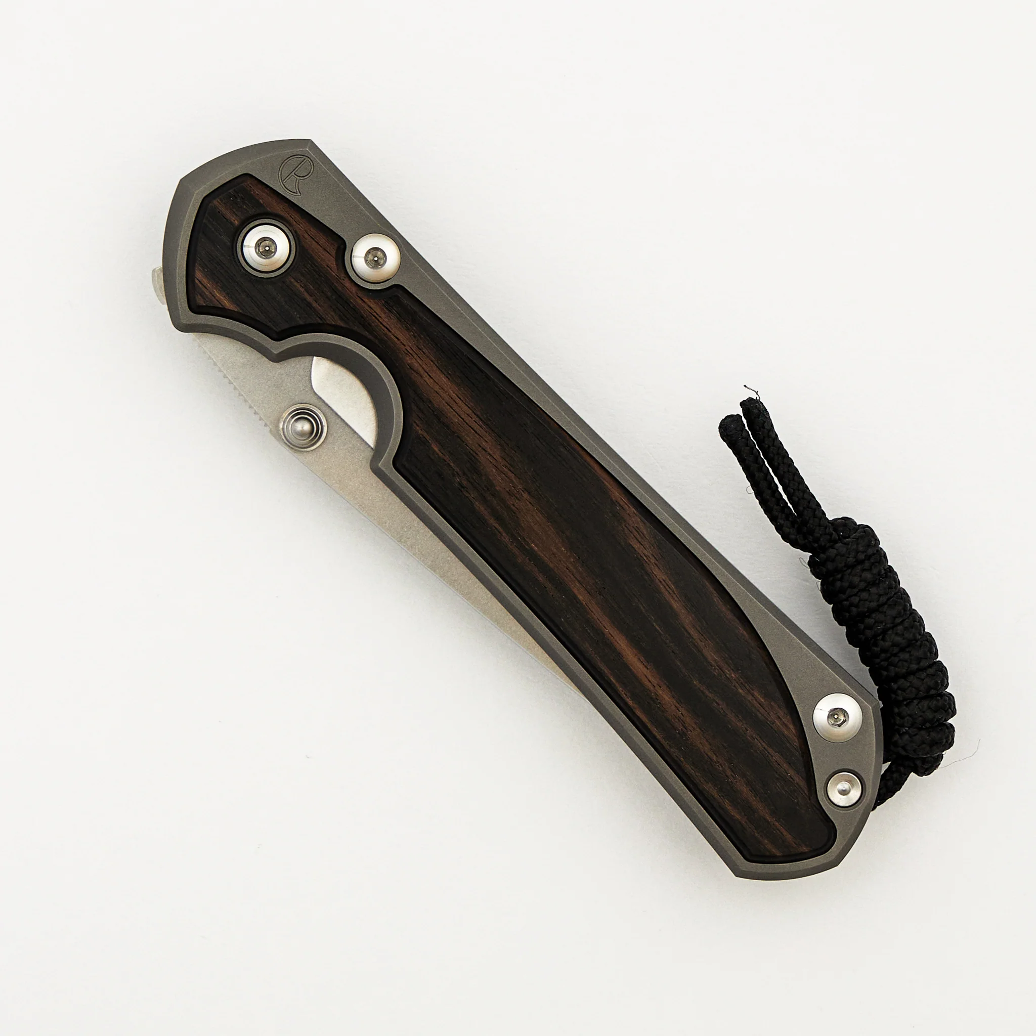 Large Sebenza 31 - Macassar Ebony Inlay - Tanto CPM MagnaCut Blade - Silver Double Thumb Lugs - Image 38