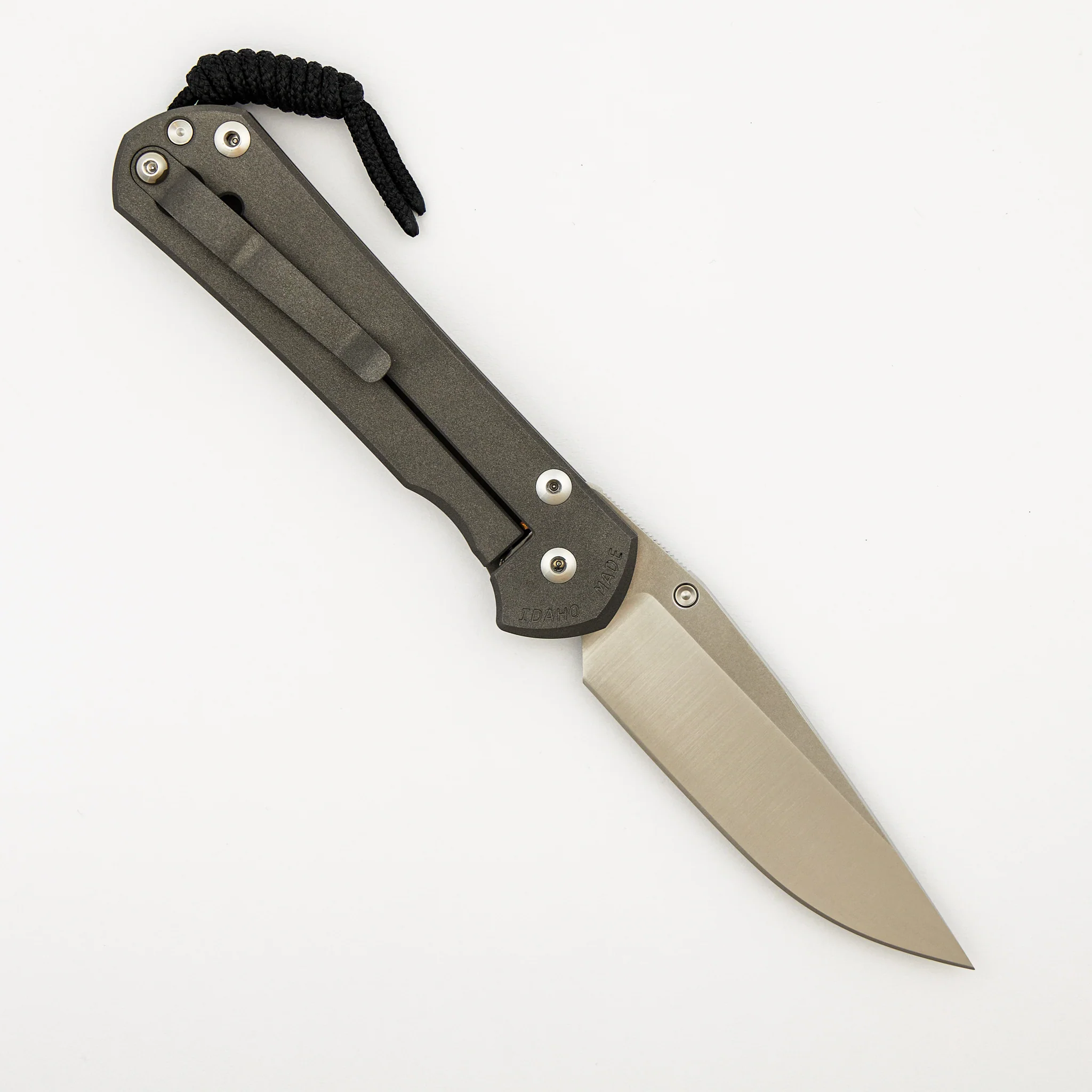 Large Sebenza 31 - Unique Graphic - Drop Point Polished CPM MagnaCut Blade - Silver Single Thumb Lug - Image 2