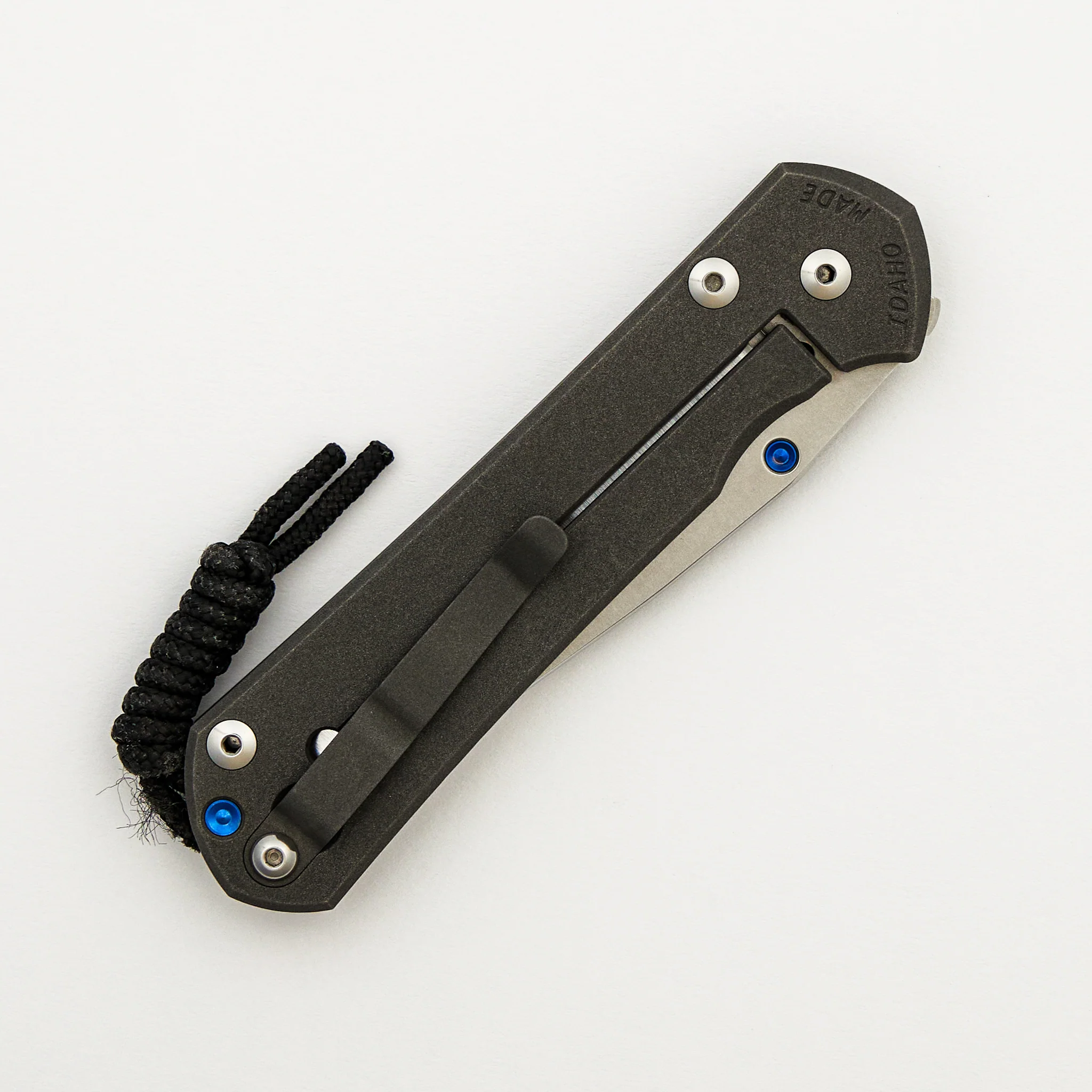 Large Sebenza 31 Unique Graphic - Polished Drop Point CPM S45VN Blade - Blue Single Lug - Image 4