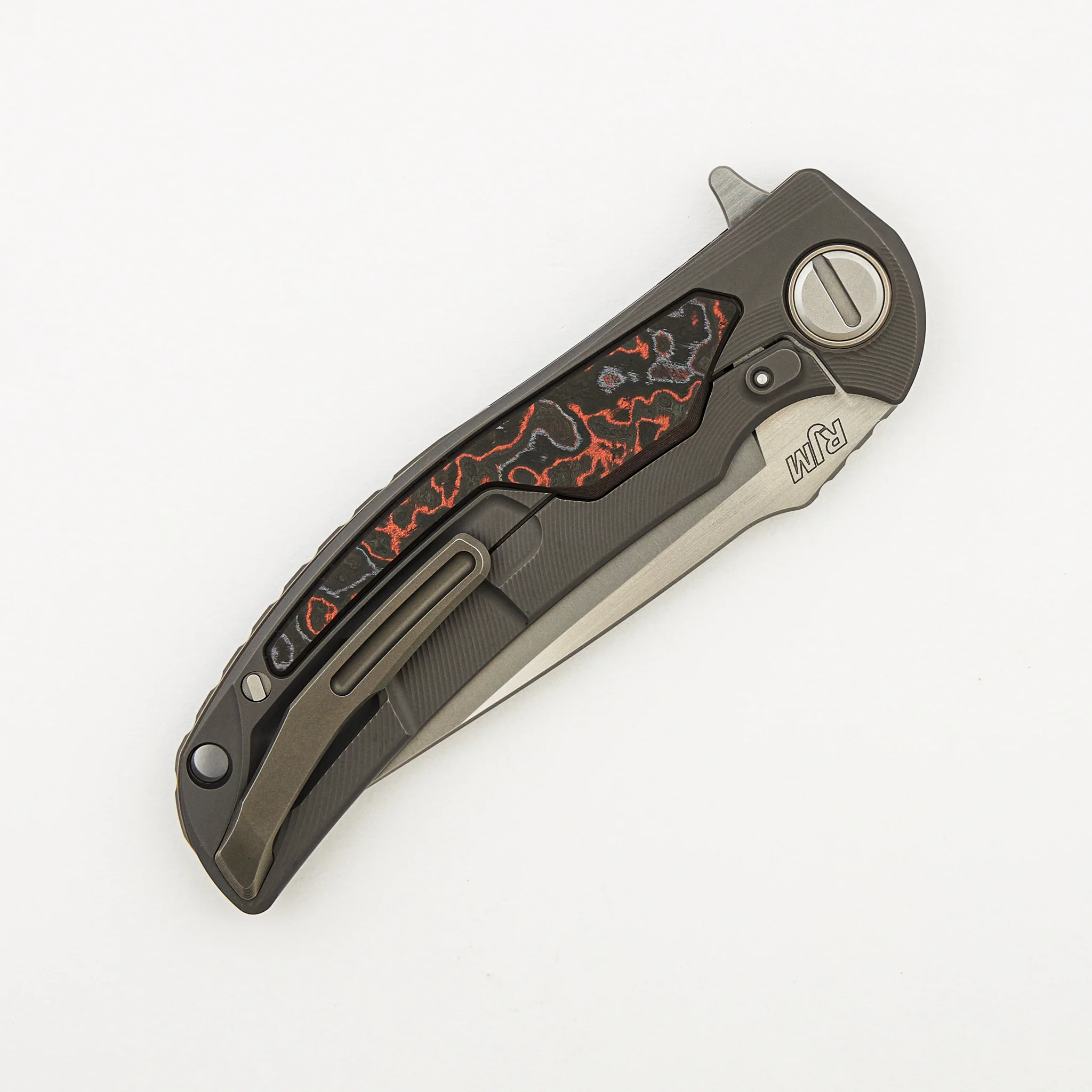 "Limited Edition" Molten Overkill - MagnaCut Blade - Titanium Handle W/ Lava & Ash CarboTi Inlays - SRRBS (RJ Martin Design) - Image 4