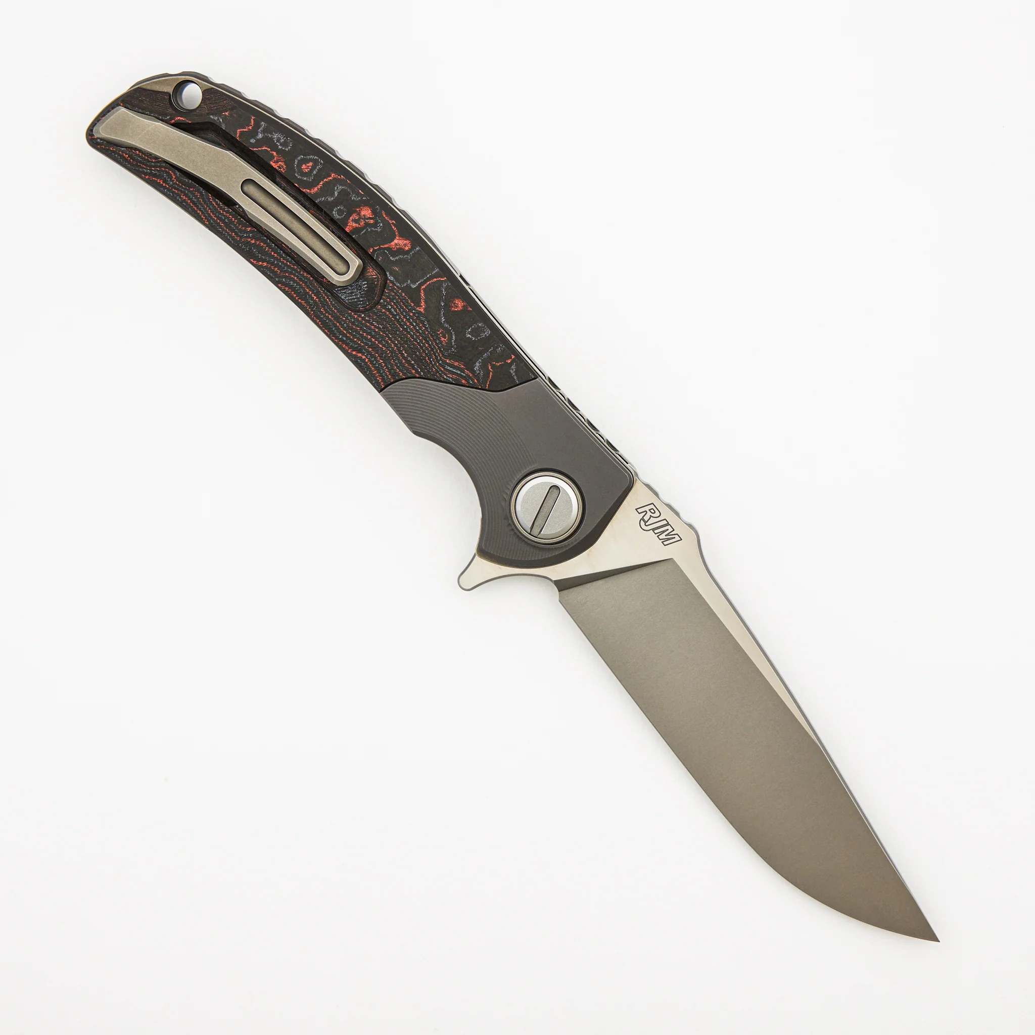 RQ36 β Titanium/Lava & Ash CarboTi Handle β S110V Blade β SRRBS (RJ Martin Design) - Image 2