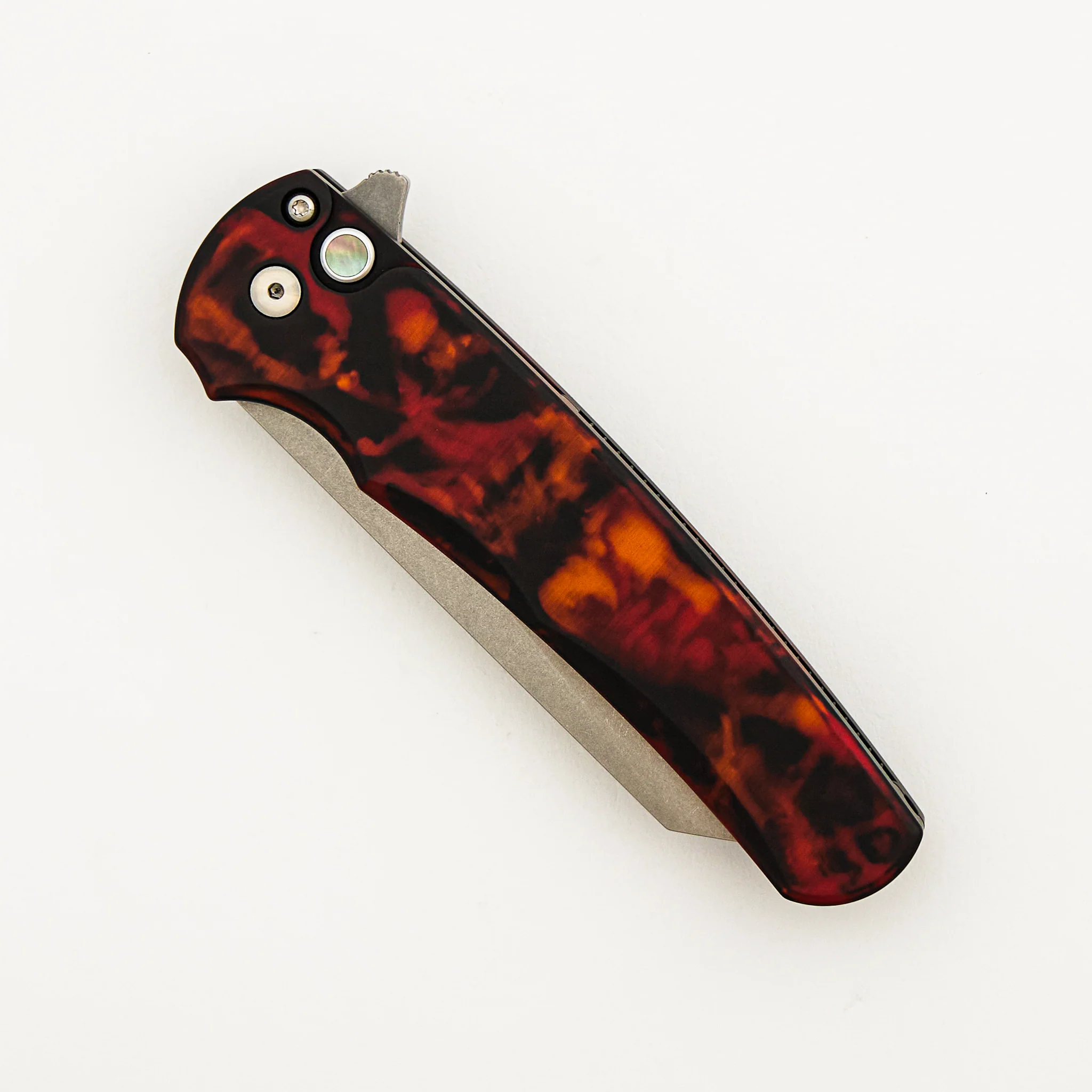 Malibu Flipper - 5401-DF "Del Fuego" Anodized Aluminum Handle - Stonewash MagnaCut Reverse Tanto Blade - Image 3