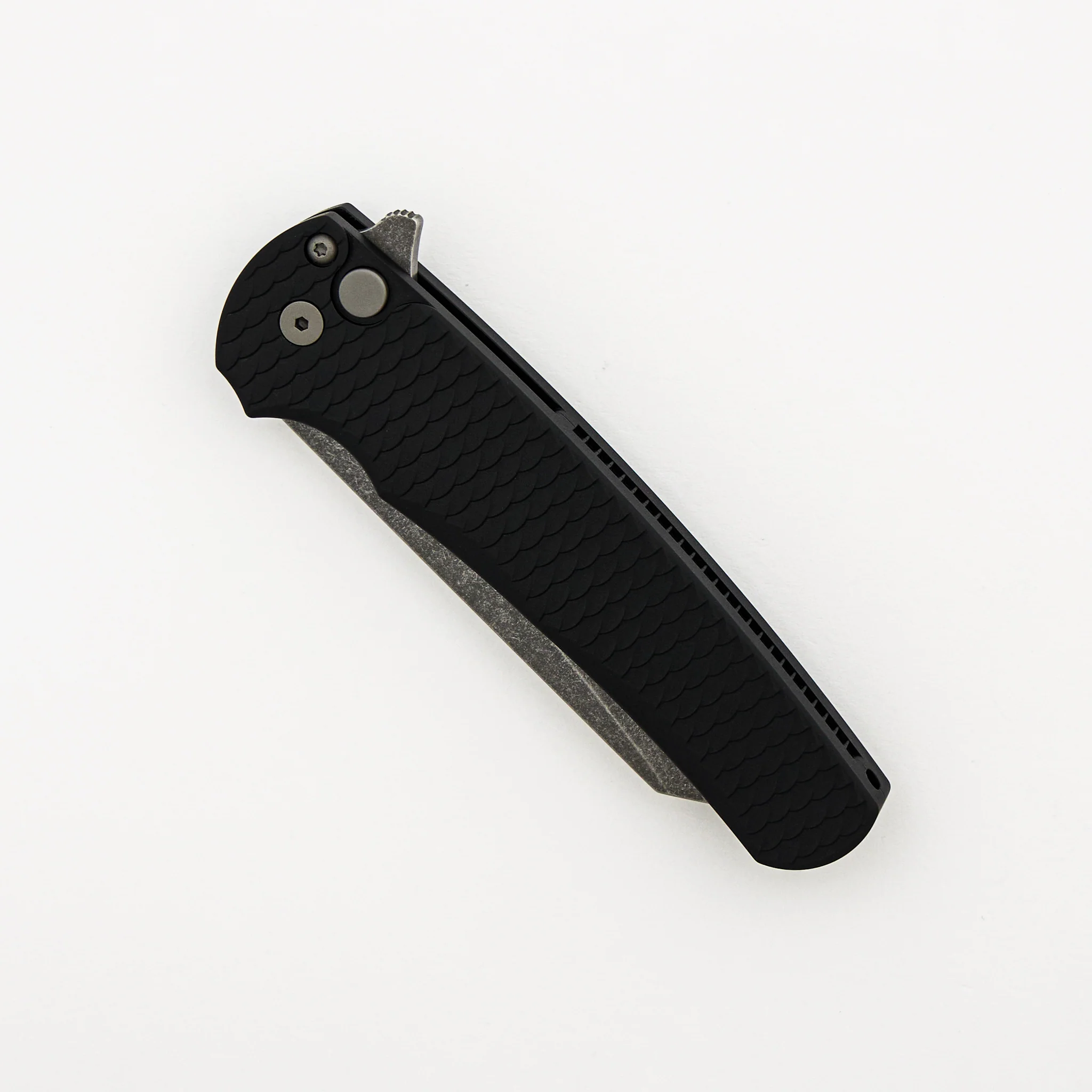 Malibu Flipper - 5435-AW - Black Dragon Scale Textured Handle - Acid Washed MagnaCut Reverse Tanto Blade - Image 3