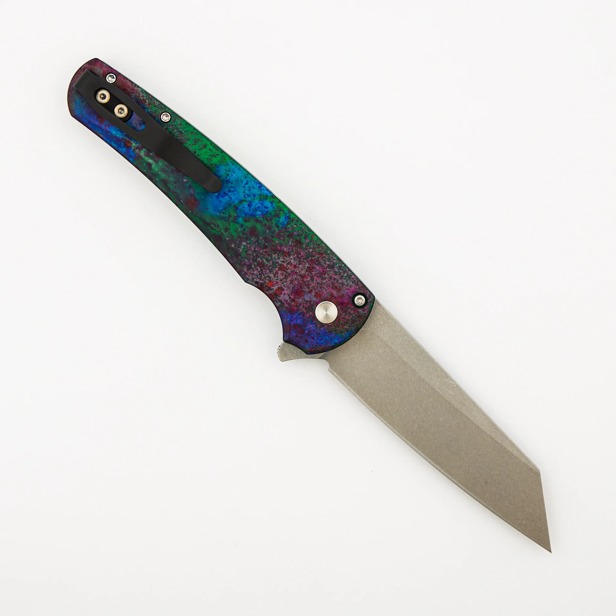 Malibu Flipper - AE.Malibu.1 - Northern Lights Anodized Aluminum Handle - Stonewashed 20CV Reverse Tanto Blade - Image 2