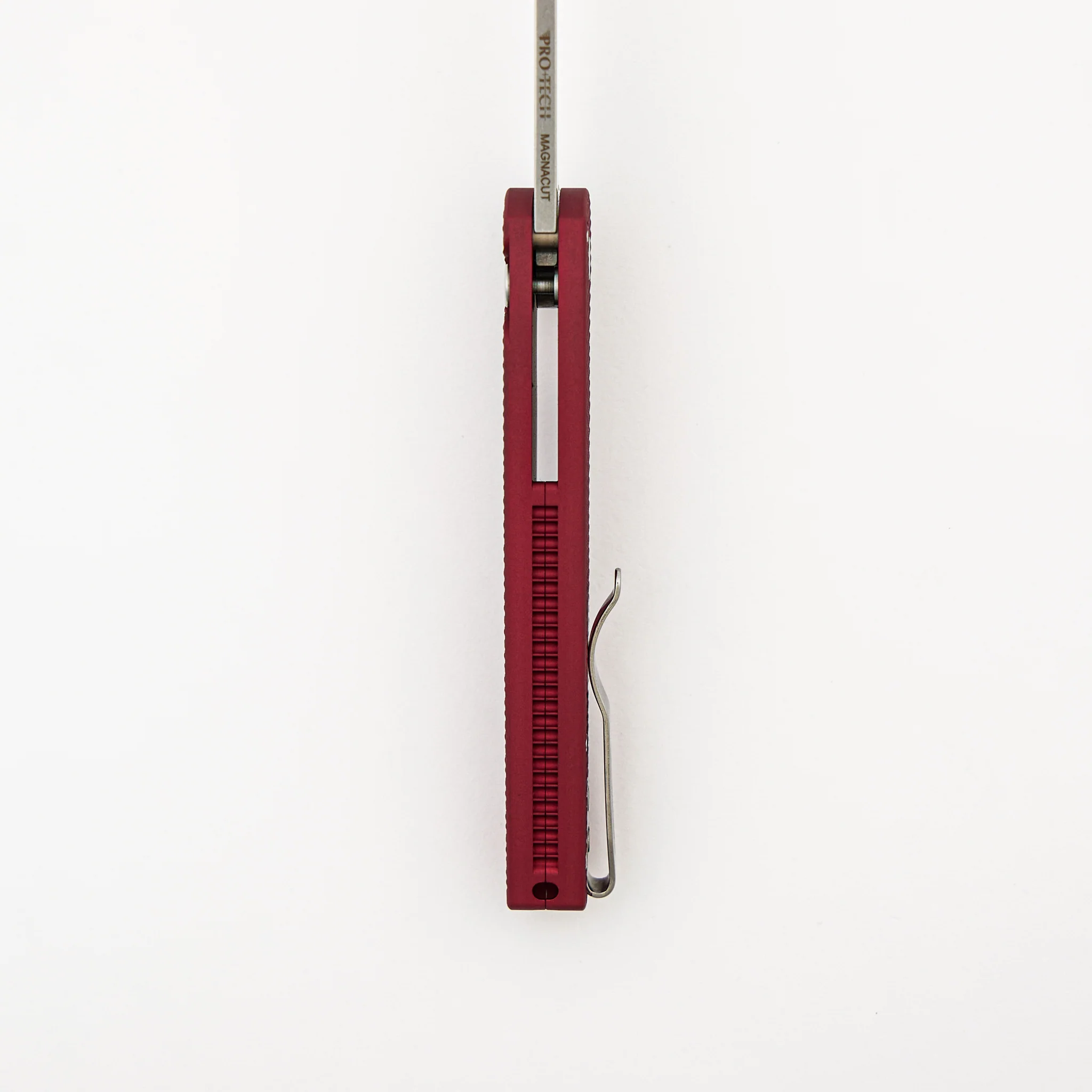 Malibu Flipper - Red Textured Handle - Stonewash Reverse Tanto MagnaCut Blade - 5405 LTD-RED - Image 7