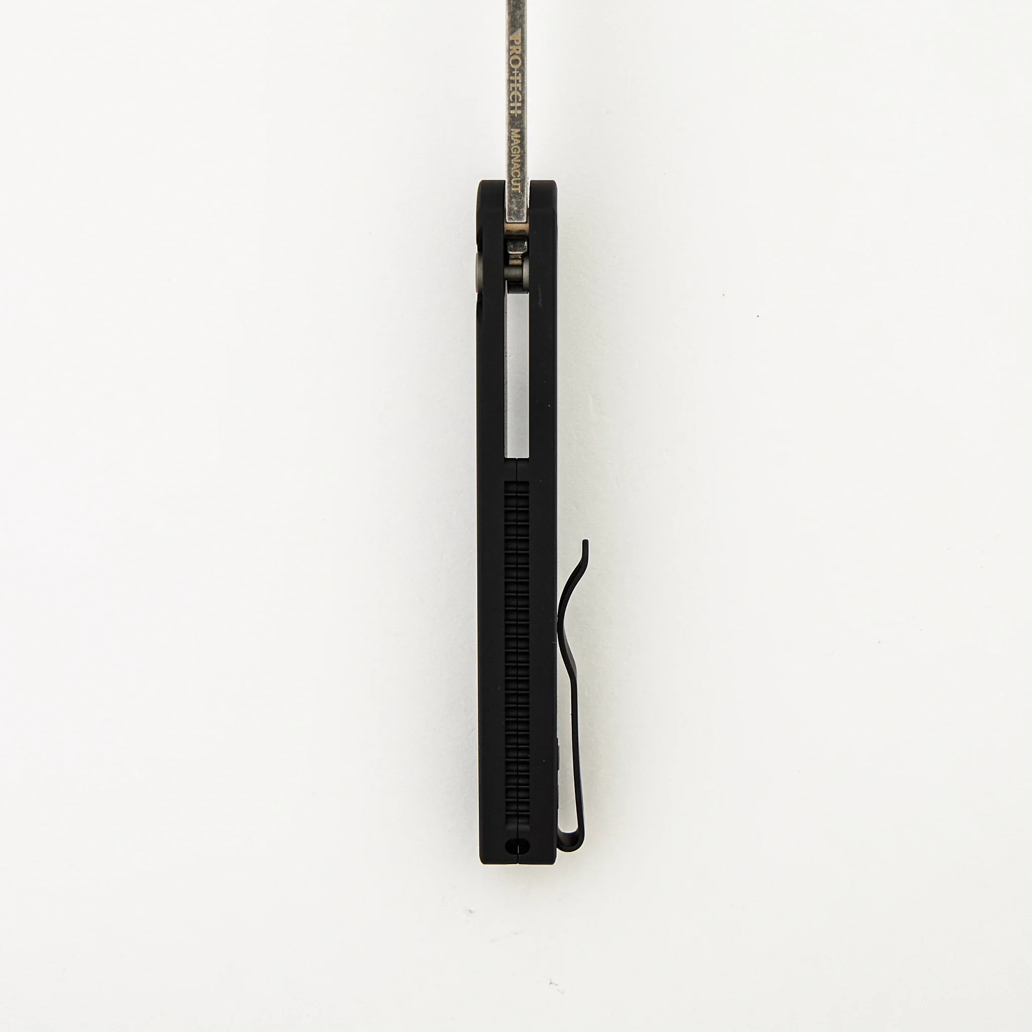 Malibu Flipper - Smooth Black Aluminum Handle - Acid Wash Reverse Tanto MagnaCut Blade - Image 7