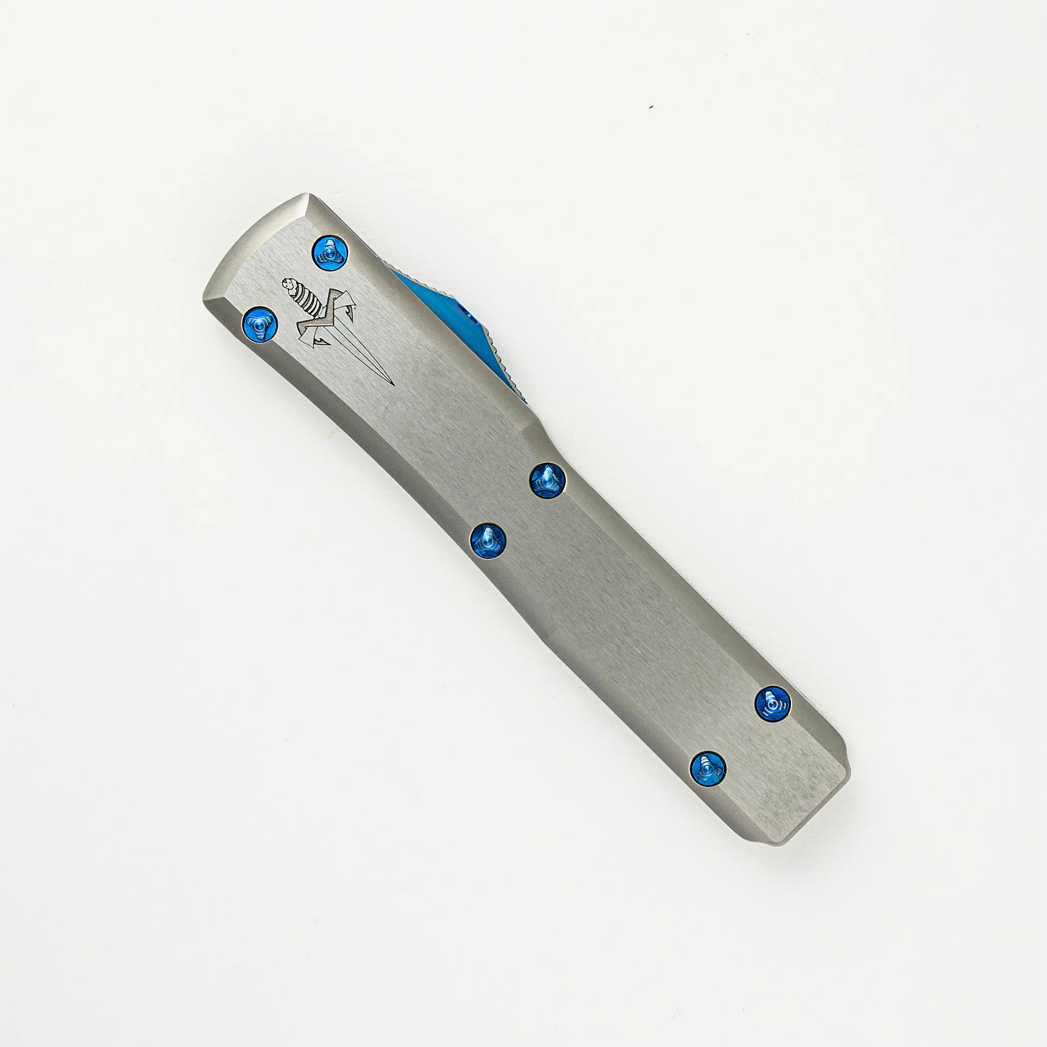 Marfione Custom Knives Ultratech D/E Mirror Polish Two-Tone Double Vapor Blast Stainless Steel W/ Ringed Hardware - Image 3