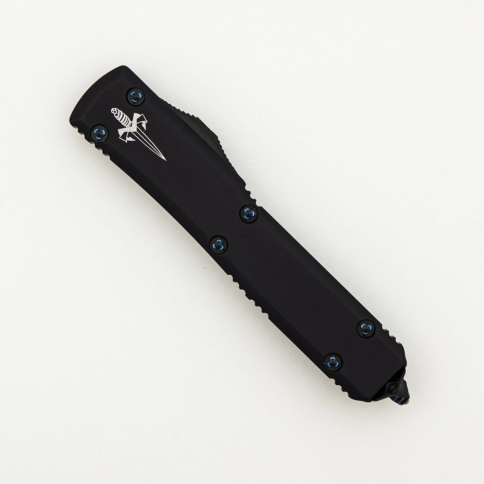Marfione Custom Knives Ultratech - Hellhound Tanto Fallout Finish - Anodized Alloy W/ Ringed Blued HW S/N 010 - Image 3