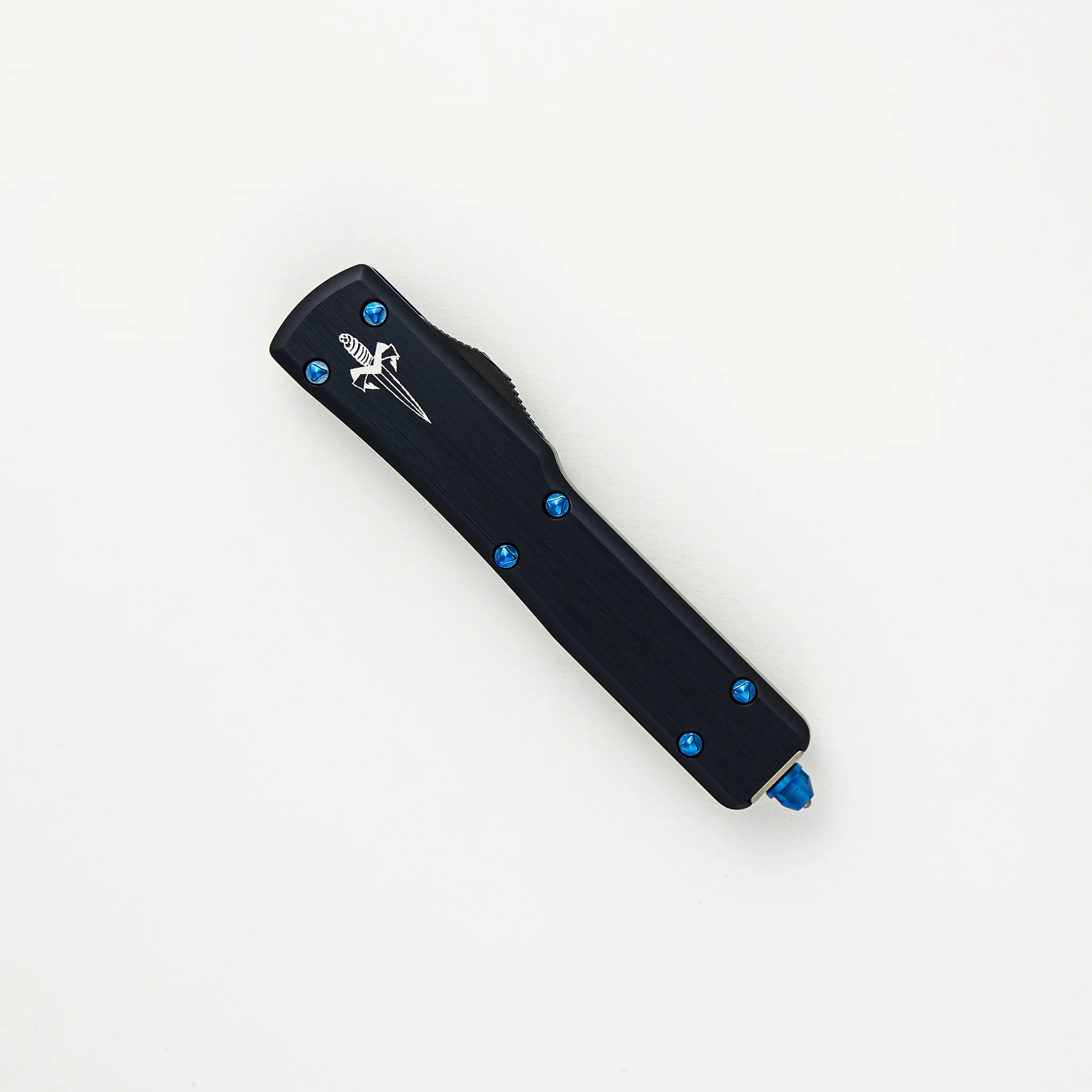 Marfione Custom Knives UTX-70 - Spartan Mirror Polish Blade - Black Anodized Hefted Aircraft Alloy - Image 3