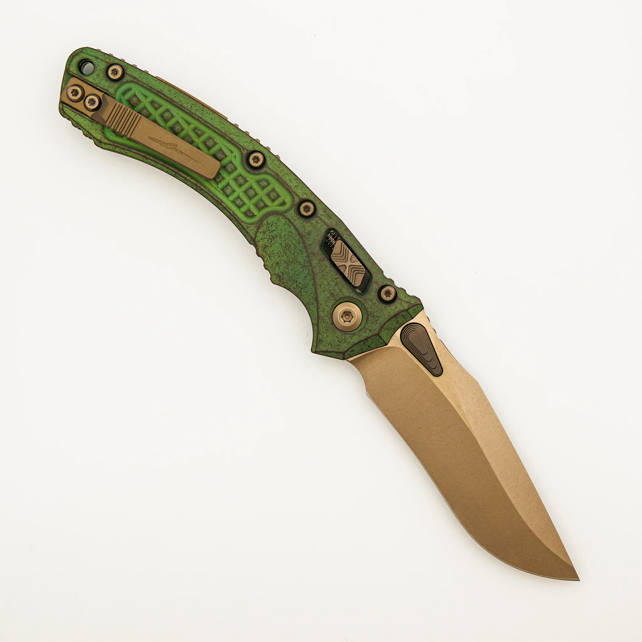 "Marfione Select" Amphibian - RAM-LOK Bronzed Stonewash Finish Antique Green Anodized Frag Pattern Titanium W/ Bronze Accent 137RL-13FRMS1 - Image 2