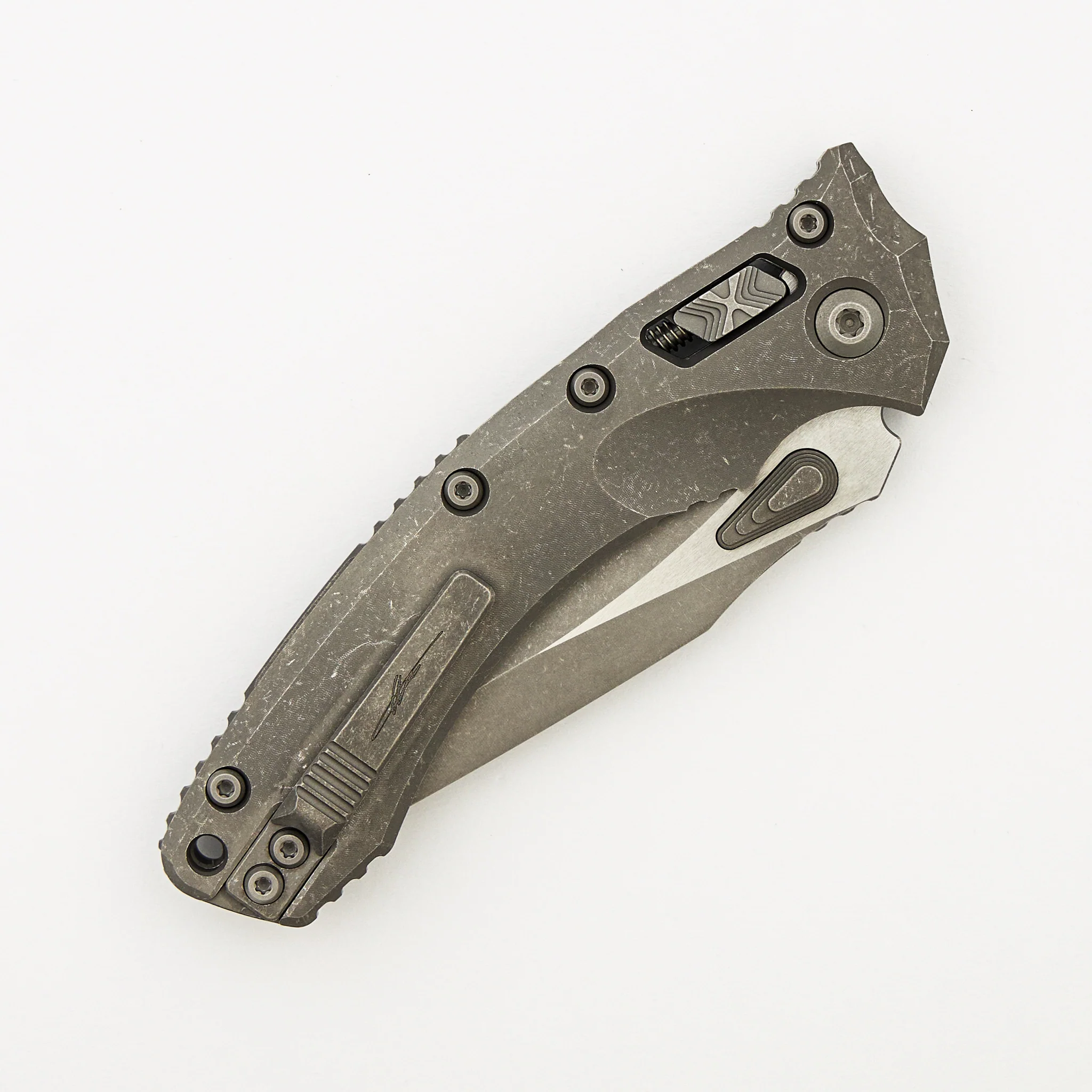 "Marfione Select" Amphibian - RAM-LOK Partial Serrated Apocalyptic Finish Slab Side Titanium 137RL-11APMS1 - Image 4