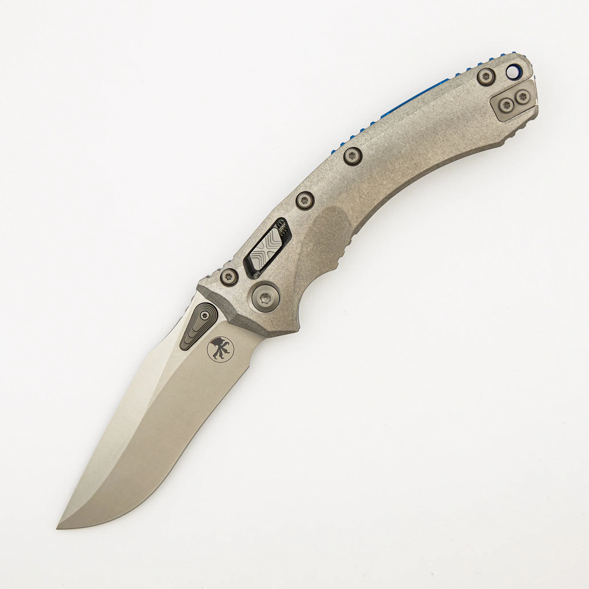 "Marfione Select" Amphibian - RAM-LOK Stonewash Finish Slab Side Titanium W/ Blue Titanium Accent 137RL-10MS2