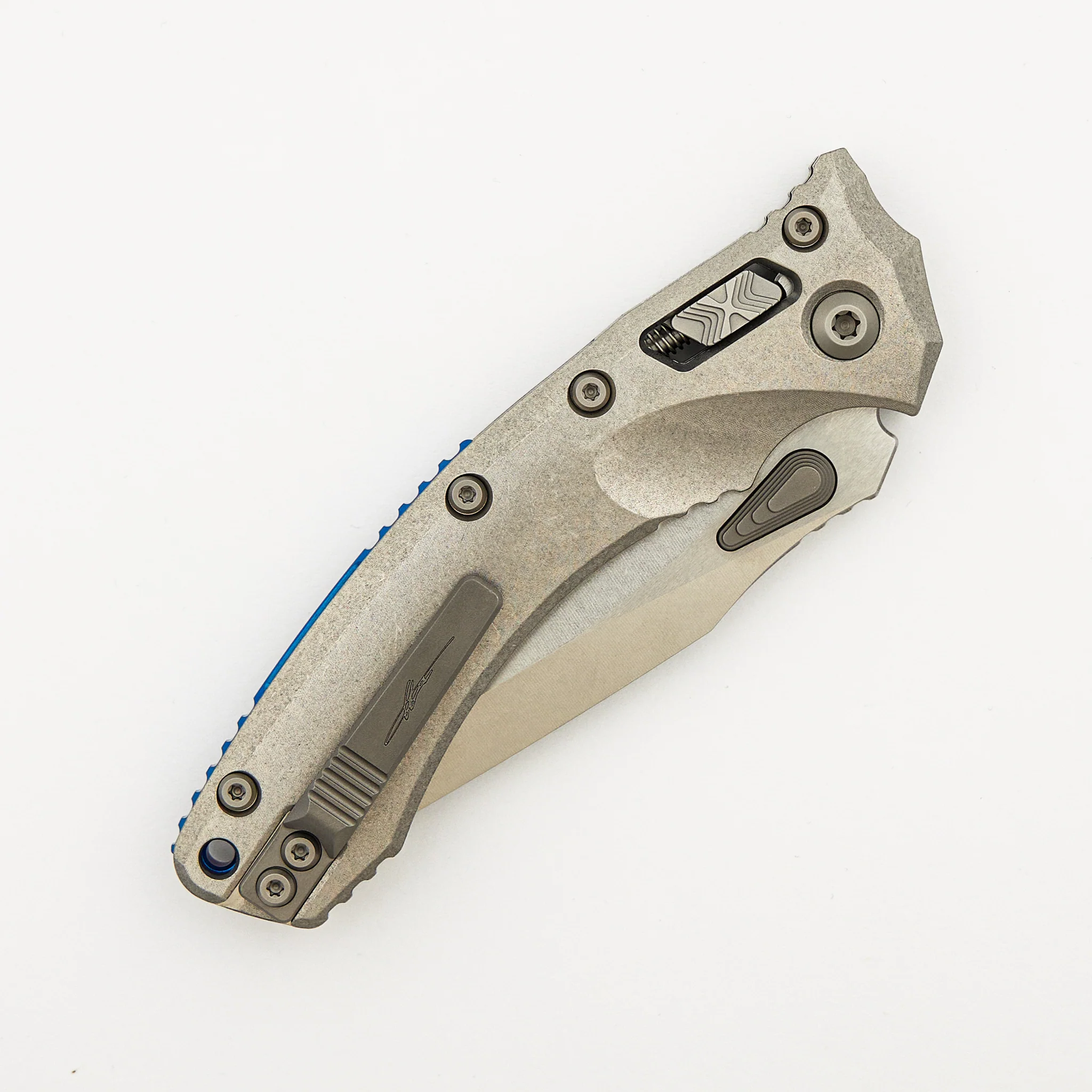 "Marfione Select" Amphibian - RAM-LOK Stonewash Finish Slab Side Titanium W/ Blue Titanium Accent 137RL-10MS2 - Image 4