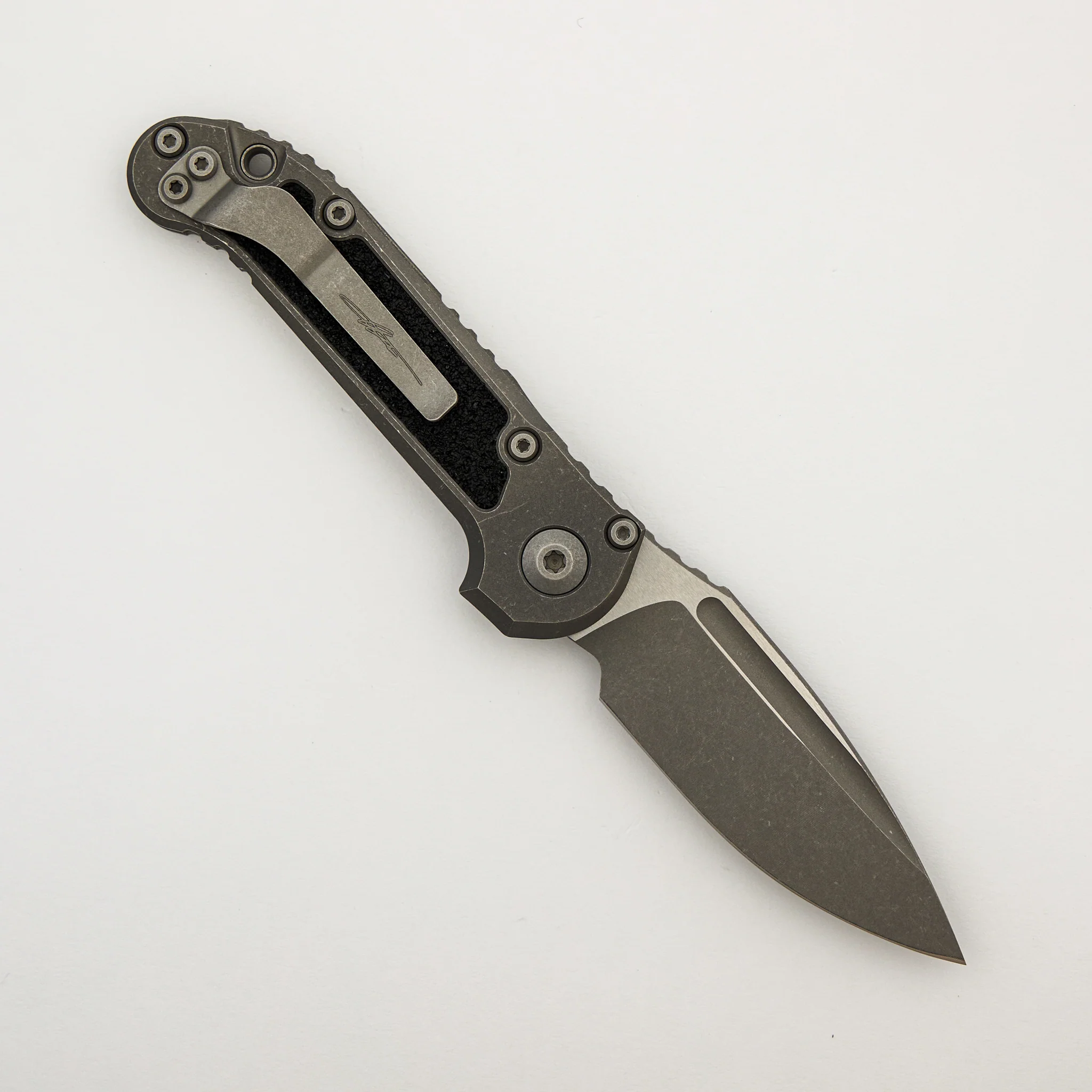 "Marfione Select" L.U.D.T. Clip Point Apocalyptic Finish Titanium W/ Textured Inlay 1135-10APMS2 - Image 2
