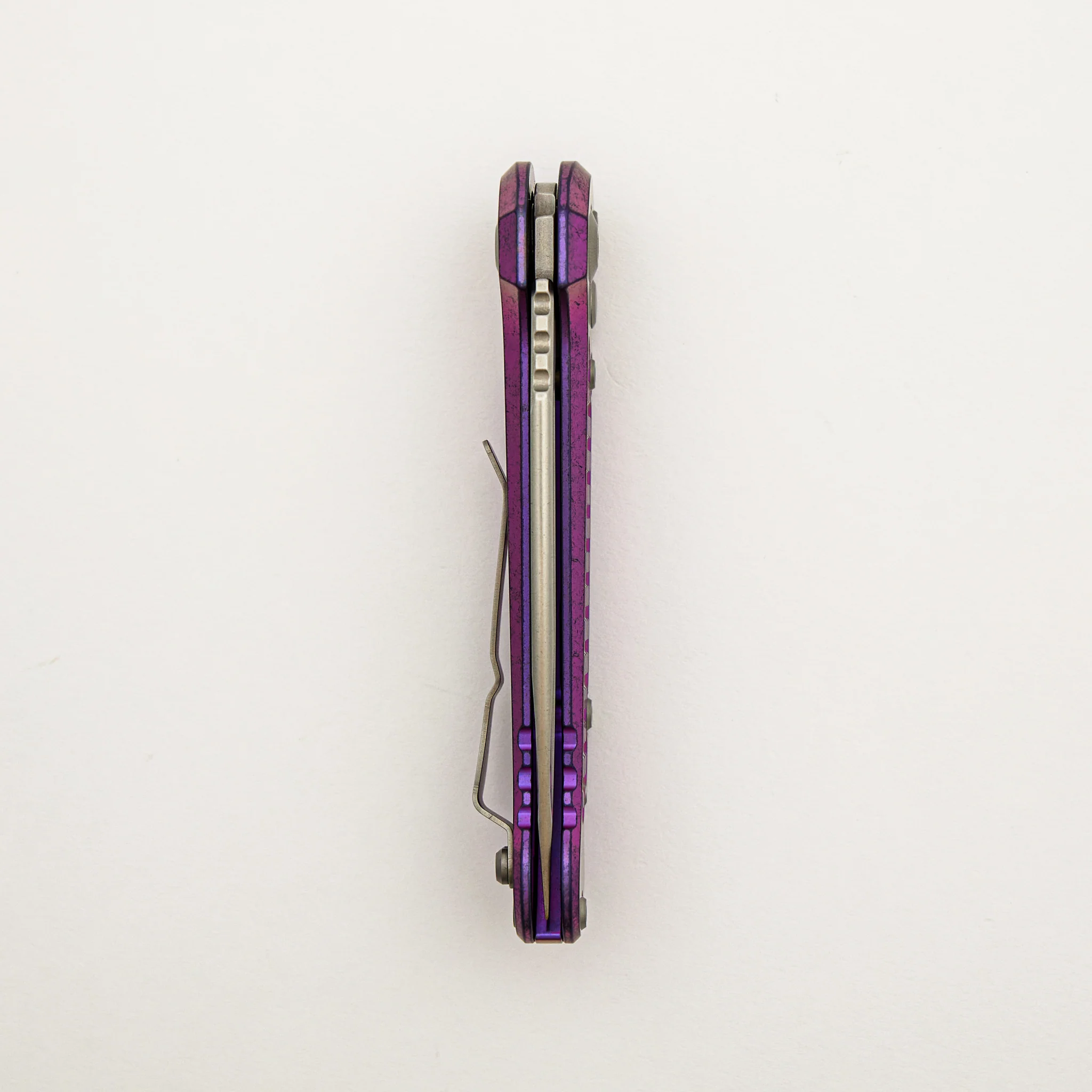 "Marfione Select" L.U.D.T. Clip Point Stonewash Finish Purple Haze Anodized Frag Pattern Titanium W/ Purple Accent 1135-10FRMS5 - Image 5