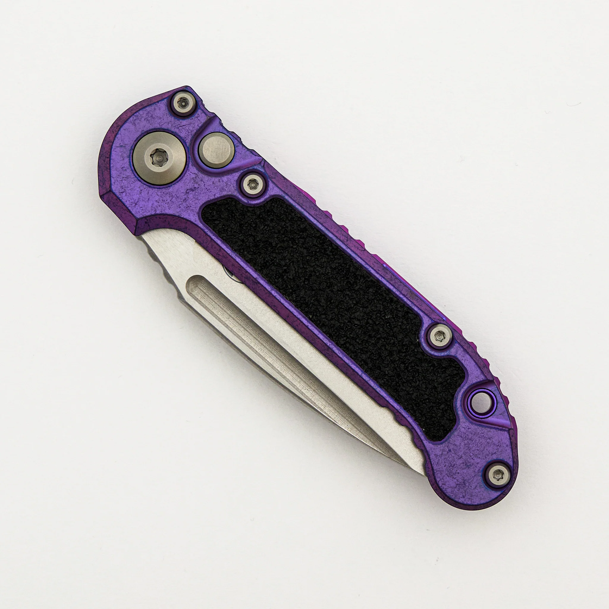 "Marfione Select" L.U.D.T. Clip Point Stonewash Finish Purple Haze Anodized Titanium W/ Textured Inlay and Purple Accent 1135-10MS10 - Image 3