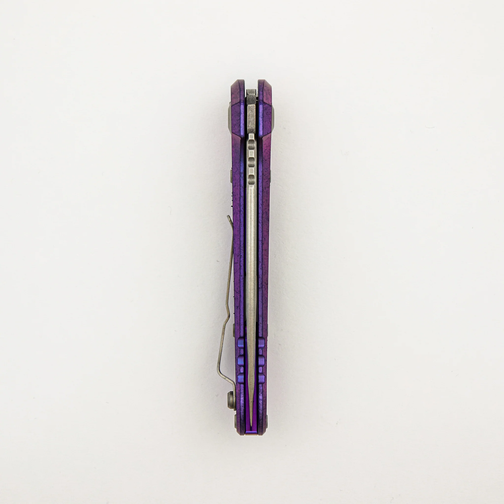 "Marfione Select" L.U.D.T. Clip Point Stonewash Finish Purple Haze Anodized Titanium W/ Textured Inlay and Purple Accent 1135-10MS10 - Image 5