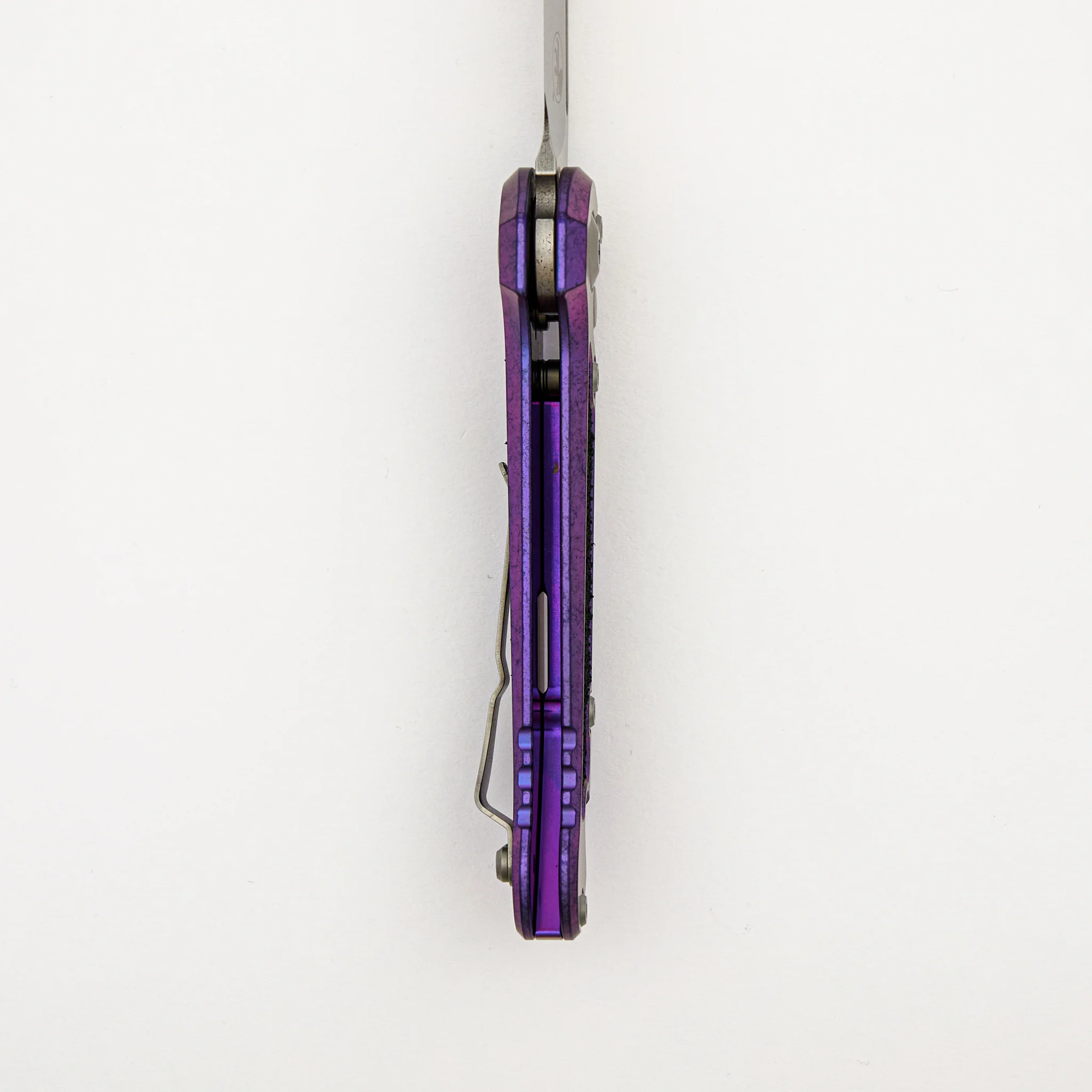 "Marfione Select" L.U.D.T. Clip Point Stonewash Finish Purple Haze Anodized Titanium W/ Textured Inlay and Purple Accent 1135-10MS10 - Image 6