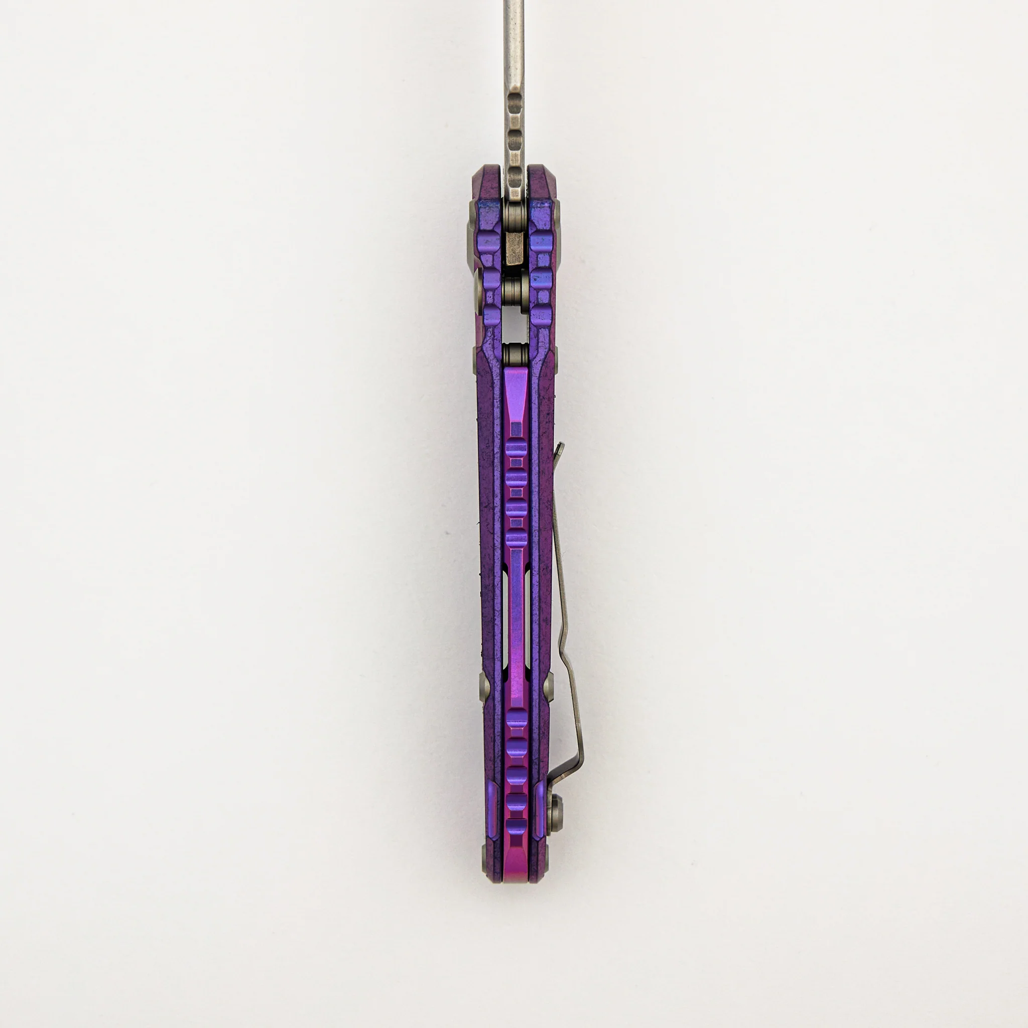 "Marfione Select" L.U.D.T. Clip Point Stonewash Finish Purple Haze Anodized Titanium W/ Textured Inlay and Purple Accent 1135-10MS10 - Image 7