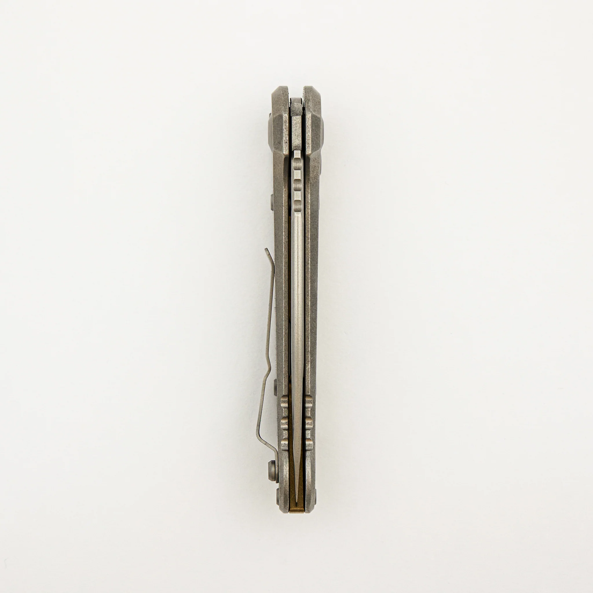 "Marfione Select" L.U.D.T. Clip Point Stonewash Finish Slab Side Titanium W/ Bronze Titanium Accent 1135-10MS7 - Image 5