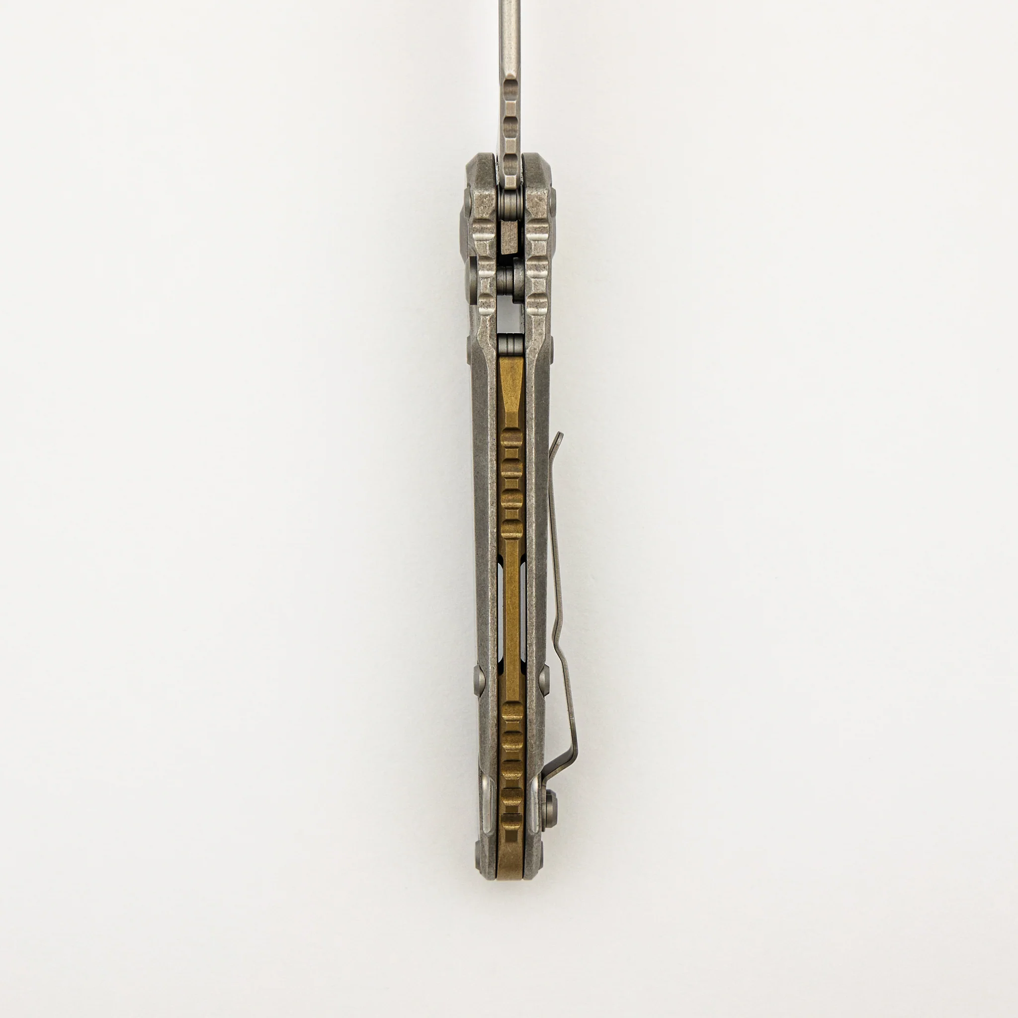 "Marfione Select" L.U.D.T. Clip Point Stonewash Finish Slab Side Titanium W/ Bronze Titanium Accent 1135-10MS7 - Image 7