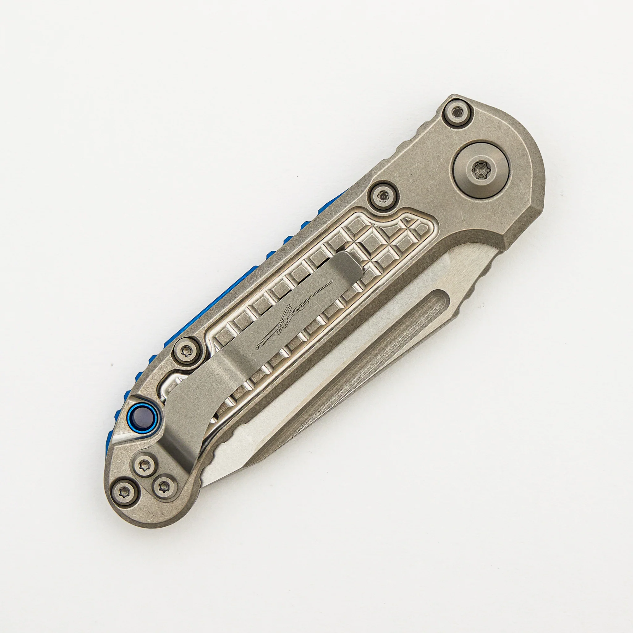 "Marfione Select" L.U.D.T. T/E Stonewash Finish Frag Pattern Titanium W/ Blue Titanium Accent 1136-10FRMS2 - Image 4