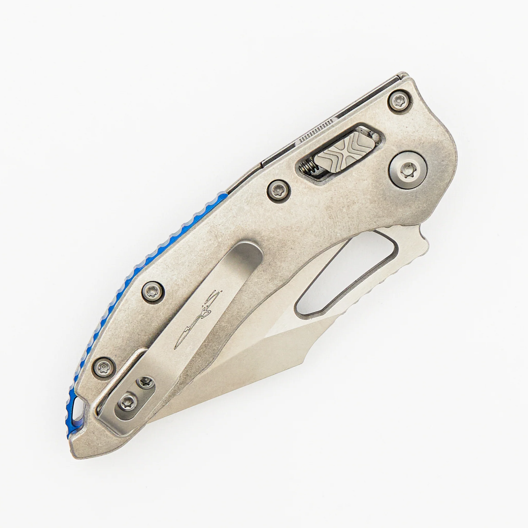 "Marfione Select" M-Stitch - RAM-LOK Stonewash Finish Slab Side Titanium W/ Blue Accent 169MRL-10MS2 - Image 4