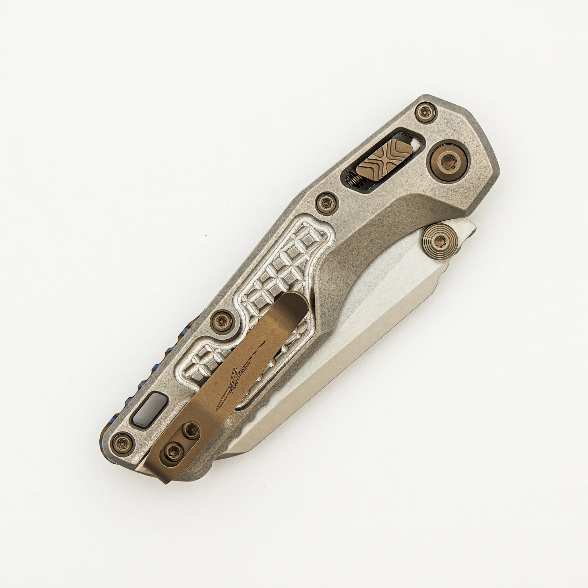 "Marfione Select" MSI Mini RAM-LOK Stonewash Finish Frag Pattern Titanium w/ Flamed Titanium Accent 210M-10FRMS5 - Image 4