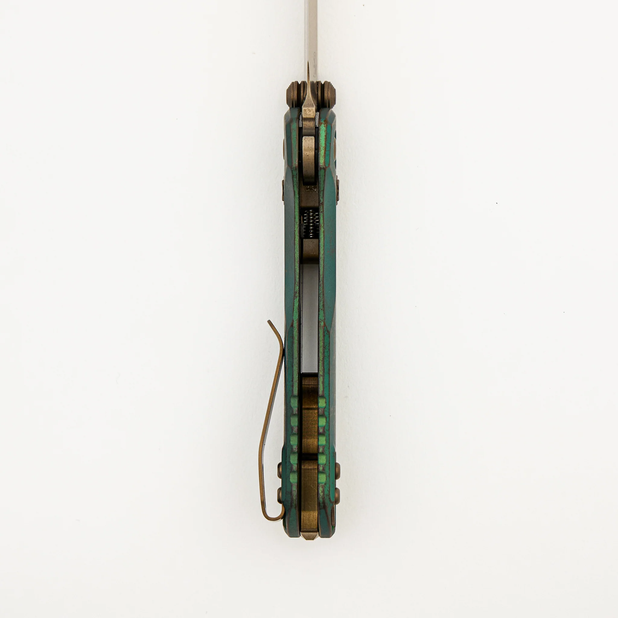 "Marfione Select" MSI Mini S/E Bronzed Stonewash Finished Antique Green Anodized Slab Side Titanium W/ Bronze Accent 210M-13MS2 - Image 6
