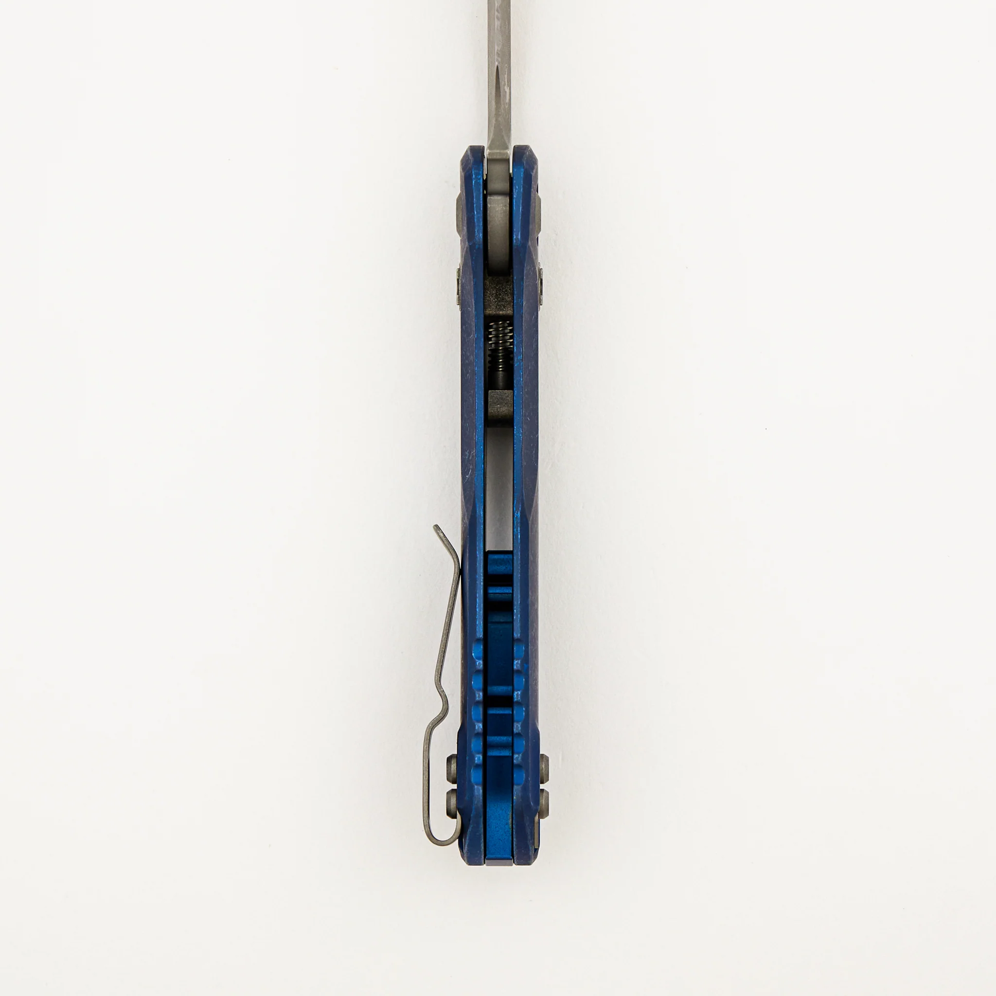 "Marfione Select" MSI - RAM-LOK - Full Serrated Apocalyptic Finish Antique Blue Anodized Slab Side Titanium W/ Blue Accent 210-12APMS2 - Image 6